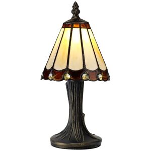 Luminosa Lighting Middleburgh Tiffany Table Lamp, 1 x E14, Brown, Clear Crystal Shade