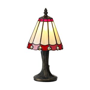 Luminosa Lighting Middleburgh Tiffany Table Lamp, 1 x E14, Red, Clear Crystal Shade