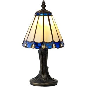 Luminosa Lighting Middleburgh Tiffany Table Lamp, 1 x E14, Blue, Clear Crystal Shade