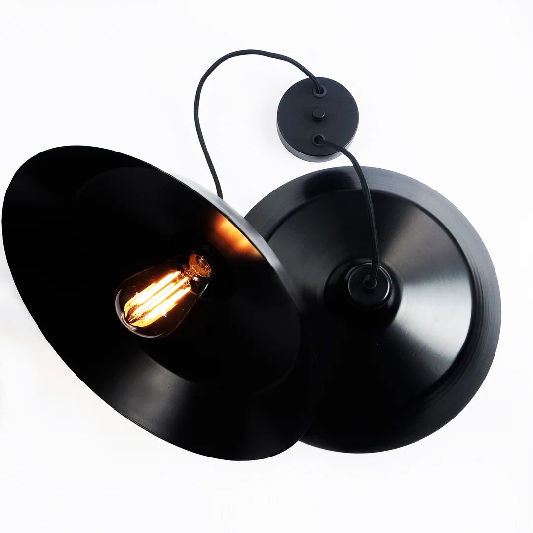 Photos - Chandelier / Lamp Bulb Attack Cinco Basic 2 -Light Dome Pendant black 14.5 H x 35.0 W x 35.0