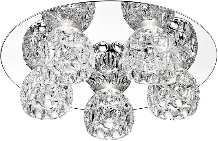 Photos - Chandelier / Lamp Mercer41 5-Light LED Flush Mount gray/white 15.0 H x 48.0 W x 48.0 D cm