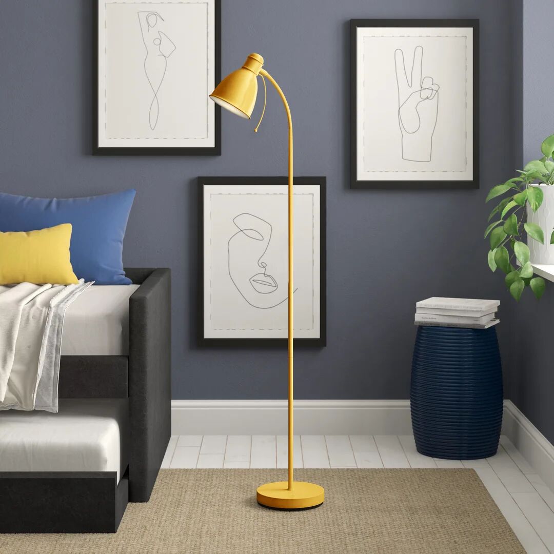 Photos - Chandelier / Lamp Zipcode Design Janet 156cm Reading Floor Lamp orange/yellow 156.0 H x 23.0