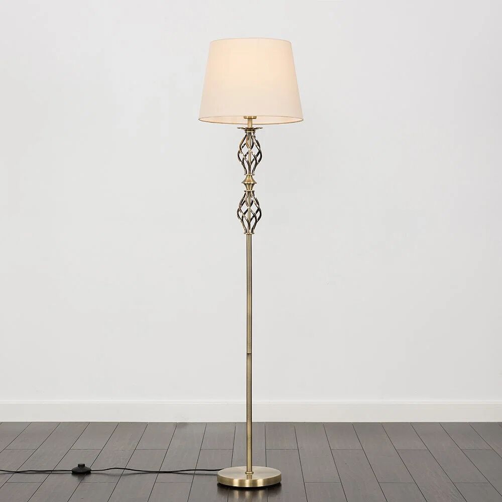 MiniSun Pembroke 140cm Traditional Floor Lamp white/brown 140.0 H x 35.0 W x 35.0 D cm
