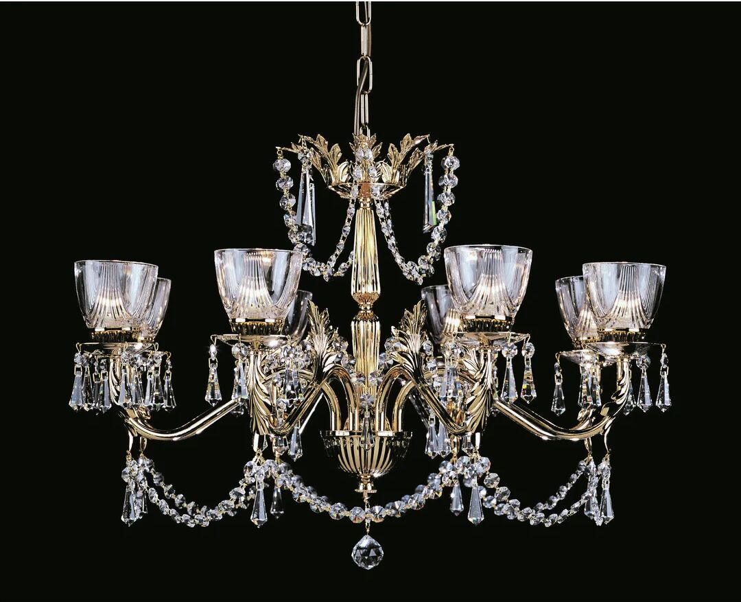 Photos - Chandelier / Lamp Astoria Grand Queen"s 8-Light Shaded Chandelier yellow