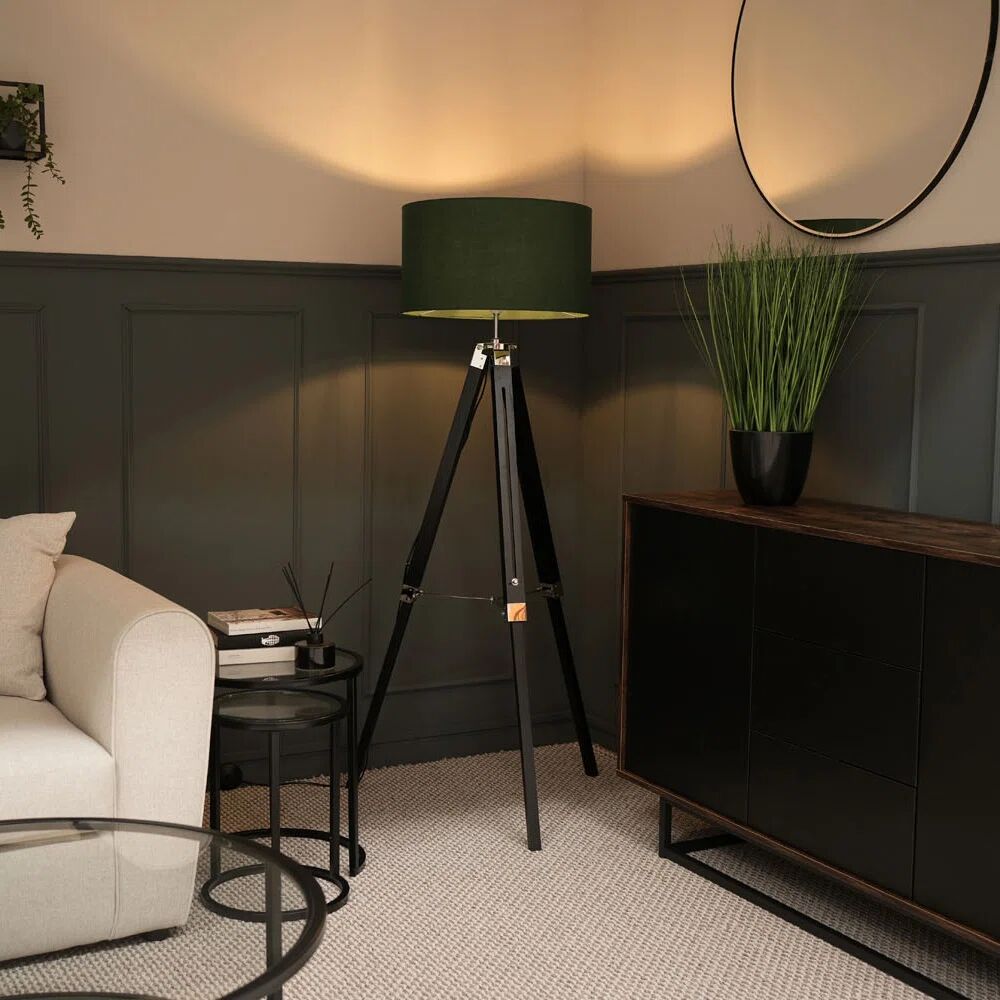 MiniSun 127.5cm Floor Lamp green/black 127.5 H x 18.0 W x 93.0 D cm