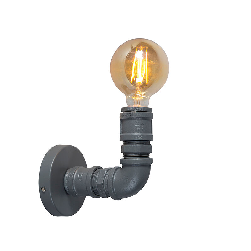 QAZQA Industrial wall lamp dark gray - Plumber 1