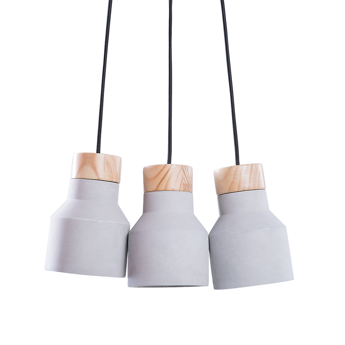 Photos - Chandelier / Lamp Beliani 3 Lights Pendant Cluster Grey Lamp Ceiling Industrial Material:Con 