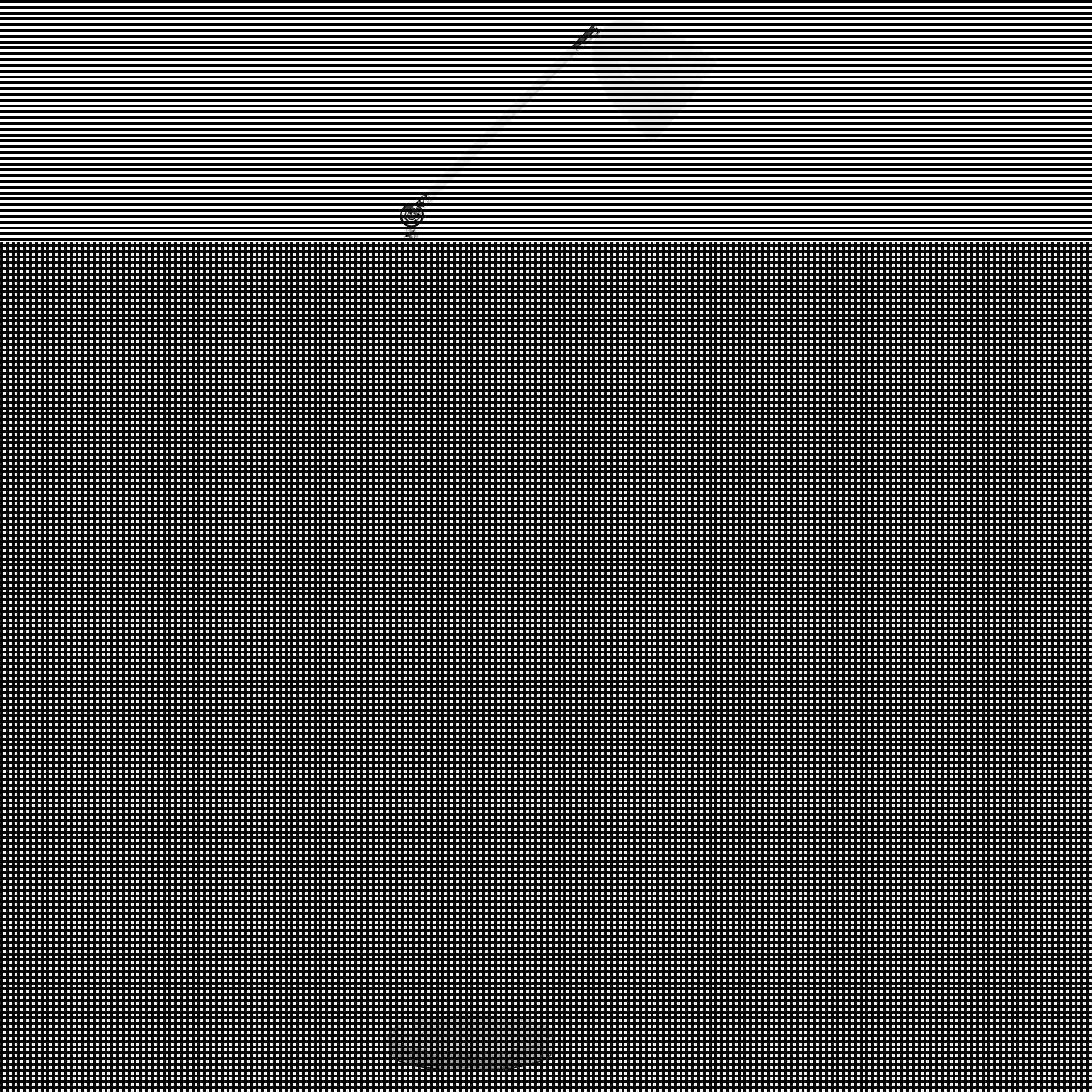 Beliani Floor Lamp White Metal 165 cm Concrete Base Swing Arm Adjustable Shade