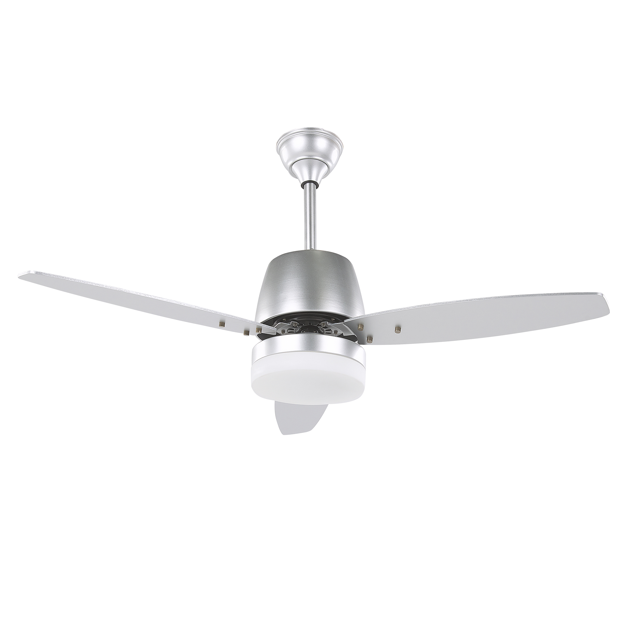 Beliani Ceiling Fan with Light Silver Metal 3 Blades Modern Design Remote Control