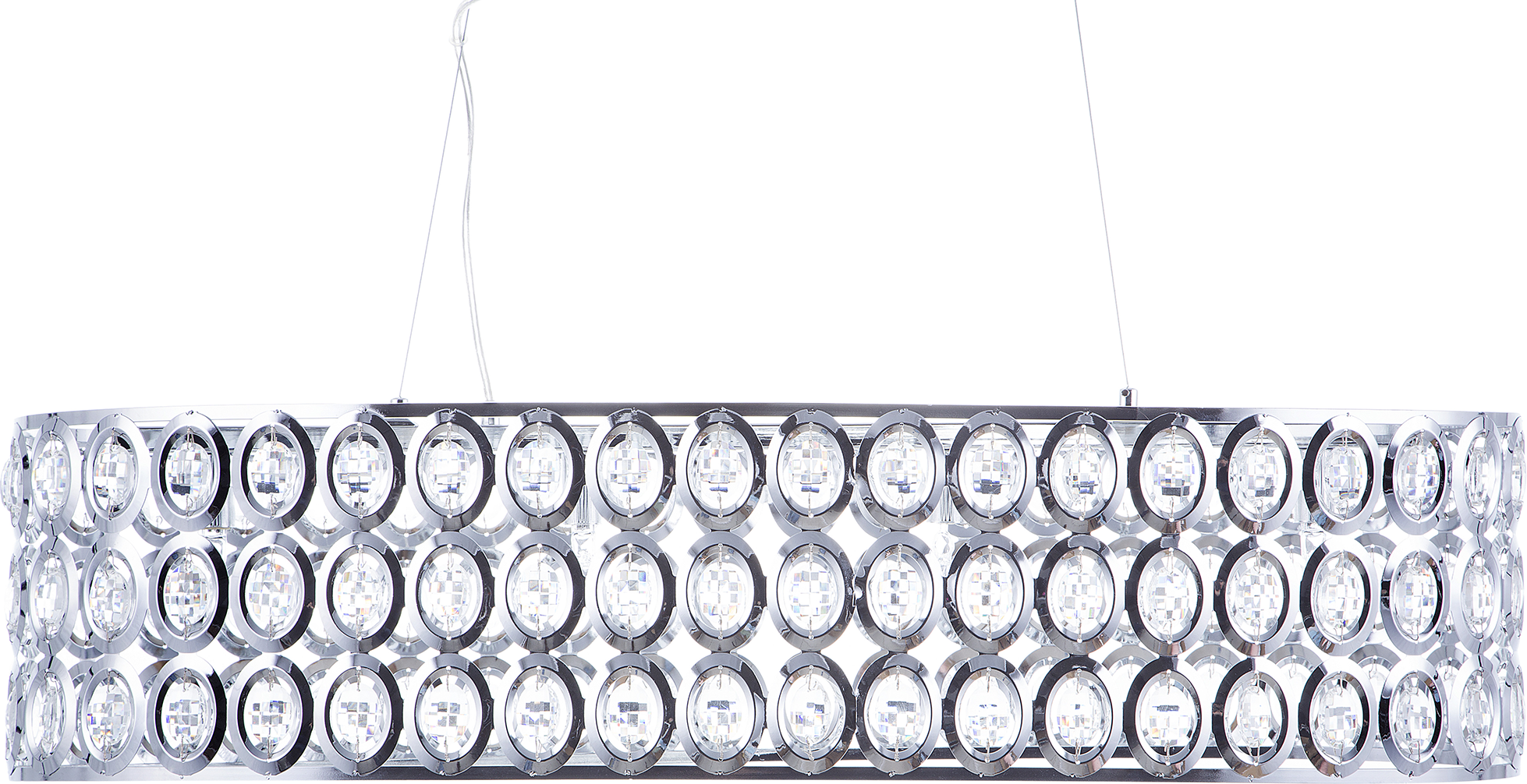 Beliani Hanging Light Pendant Lamp Silver Acrylic Crystals Open Round Shade Eclectic Design