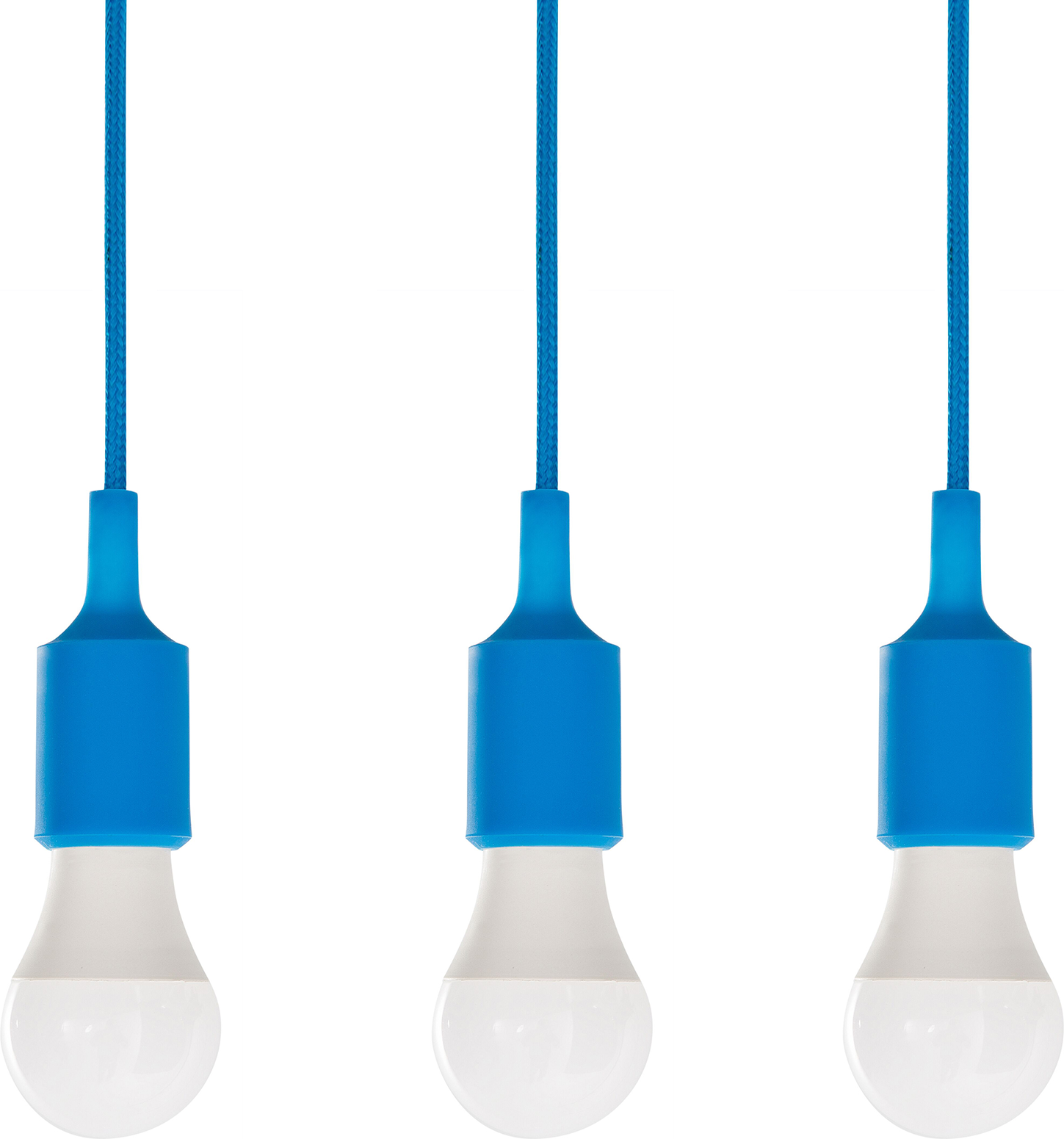 Beliani Set of 3 Ceiling Lamps Blue Light Bulbs Holders Silicone Rubber E27 Minimalist