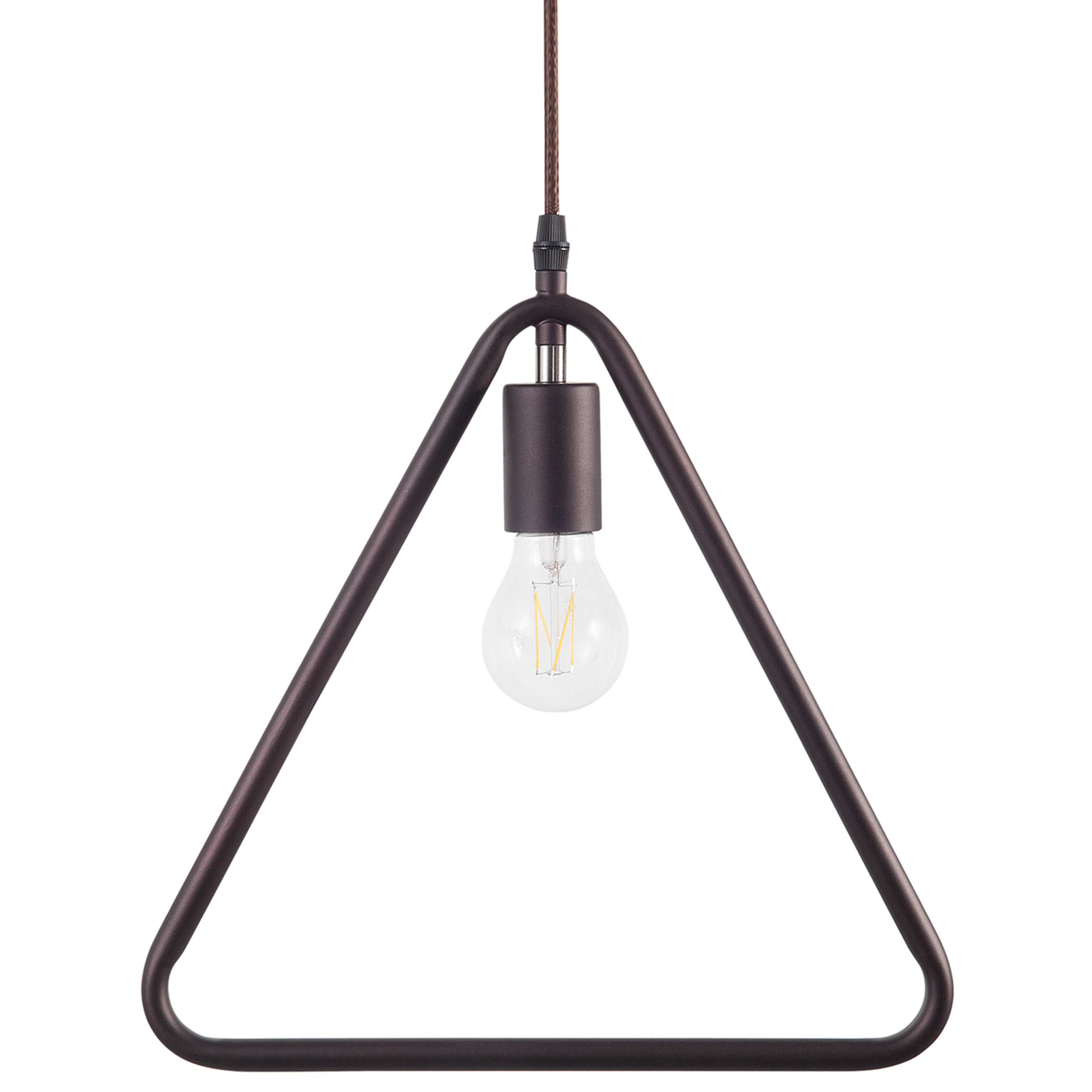 Beliani Ceiling Lamp Brown Metal 183 cm Triangle Shade Pendant Industrial