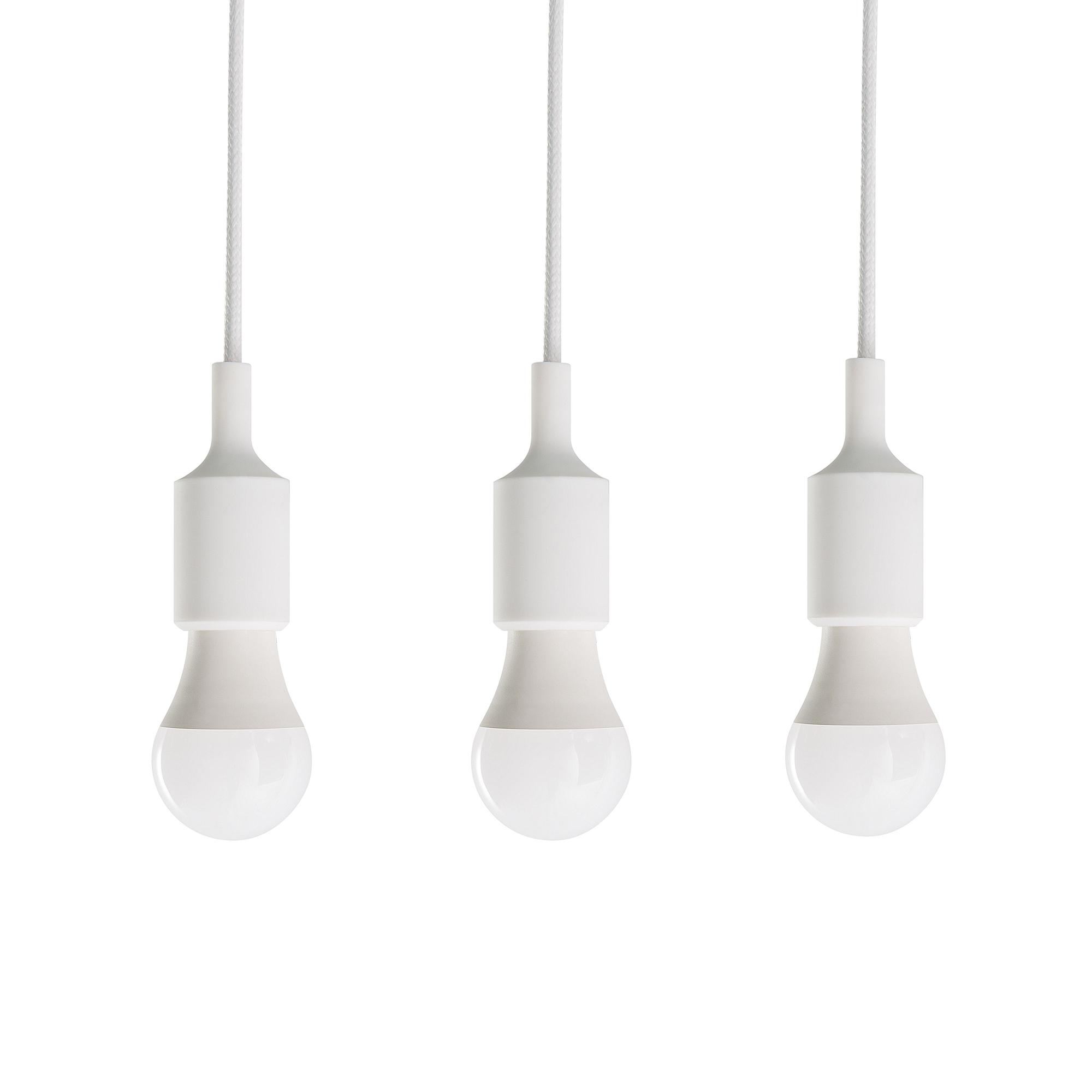 Beliani Set of 3 Ceiling Lamps White Light Bulbs Holders Silicone Rubber E27 Minimalist