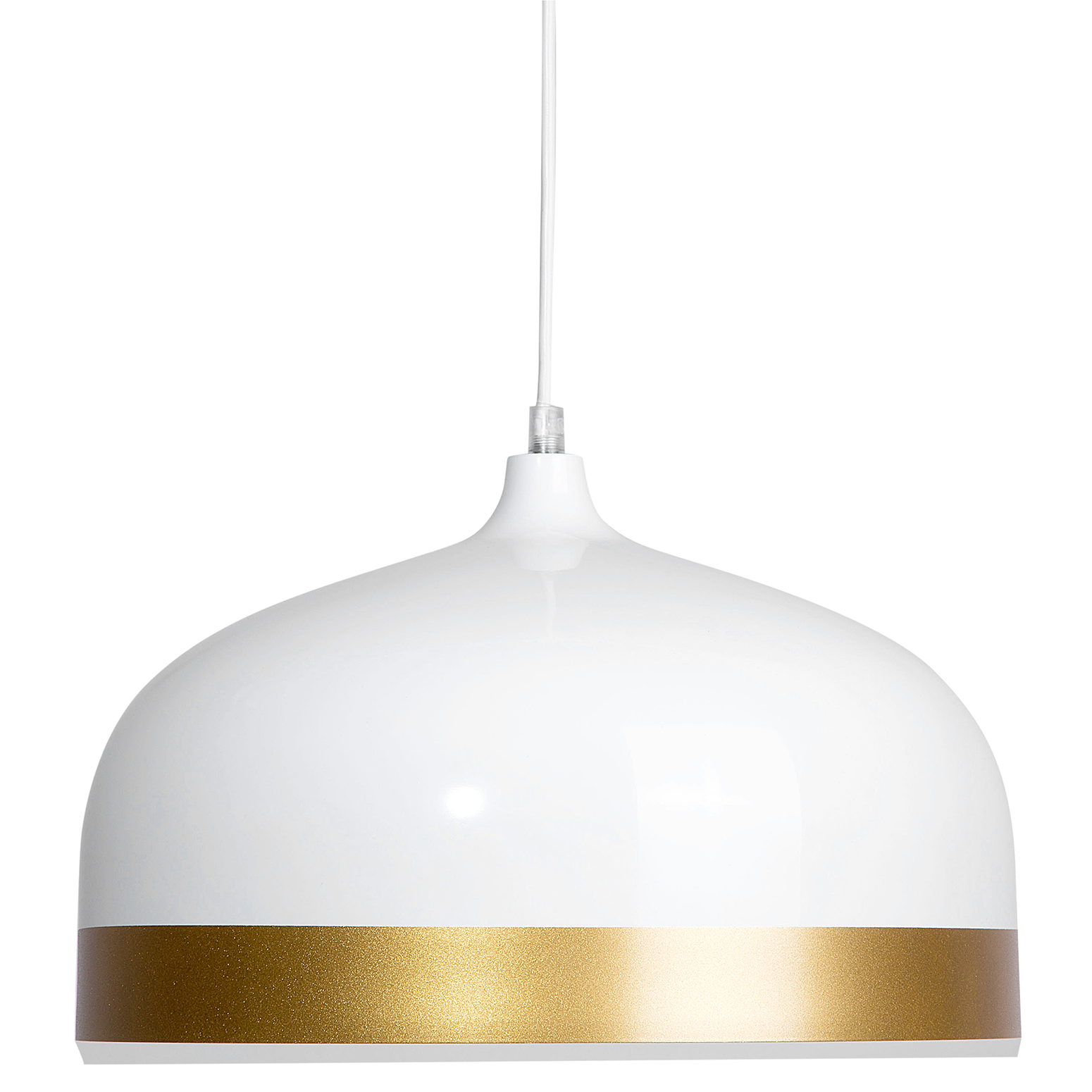 Beliani 1-Light Pendant Ceiling White Round Shade Elegant