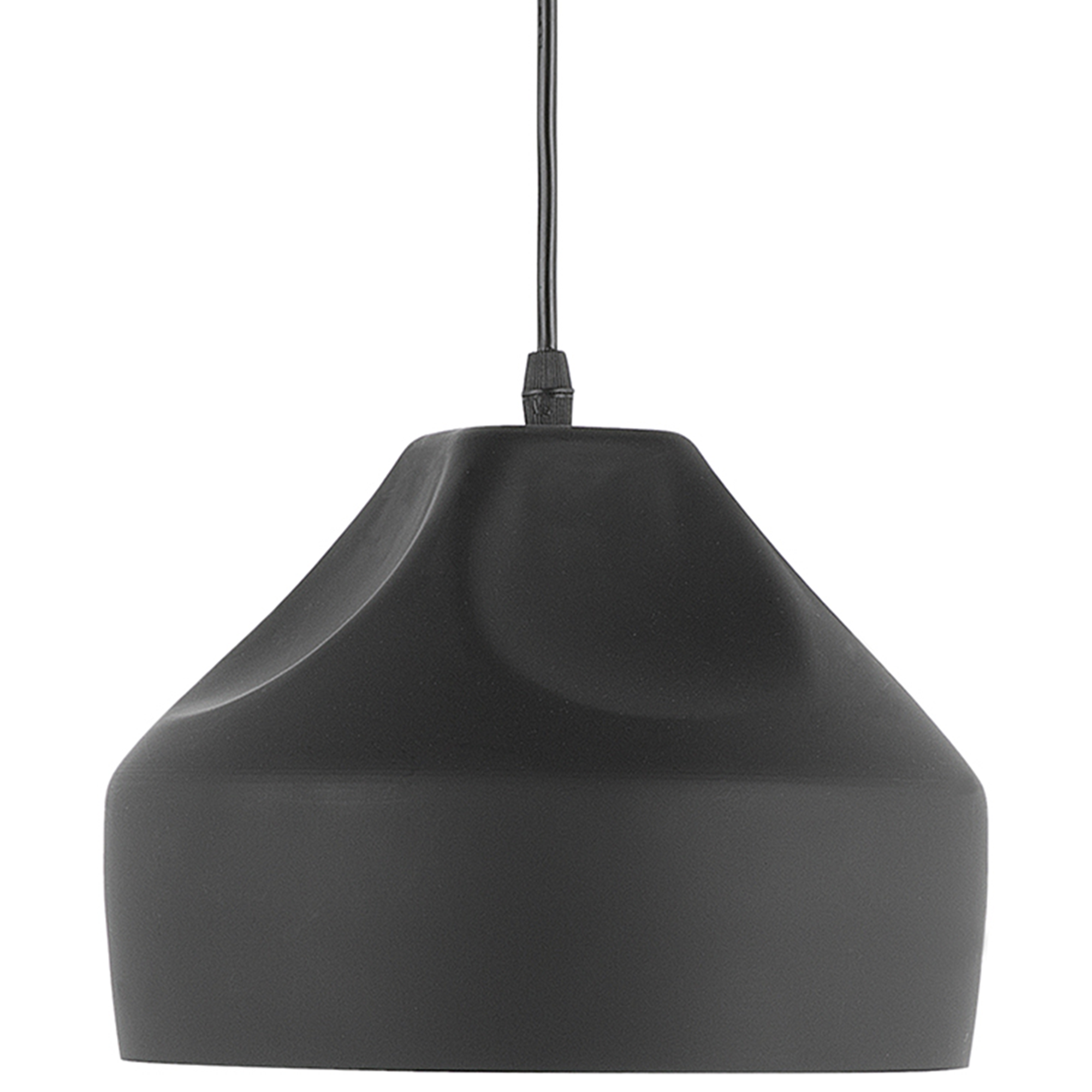Beliani Pendant Lamp Black Colour Metal Round Irregular Shape 1 Light Modern