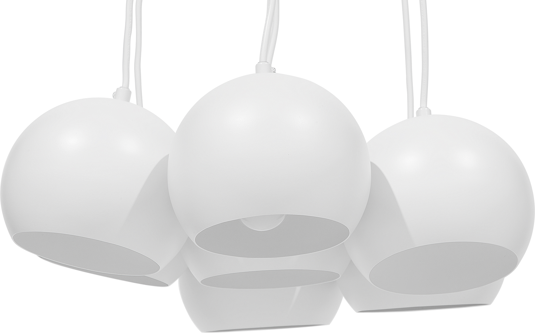 Beliani 7-Light Cluster Pendant White Metal Round Shades Lamp