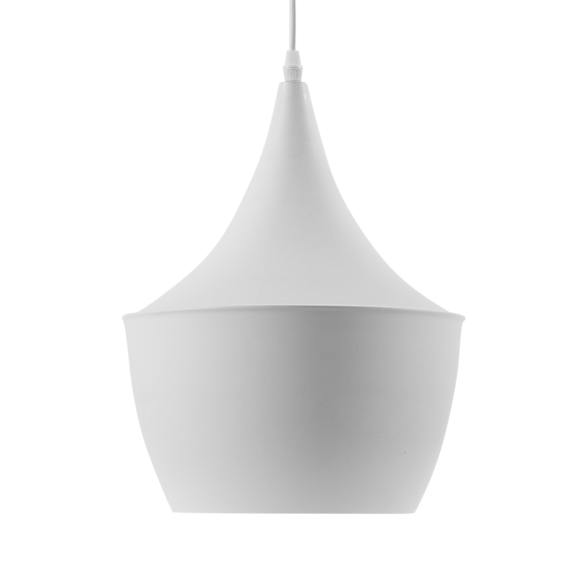 Beliani Pendant Lamp White Metal 197 cm Two Tone Shade Contemporary Modern