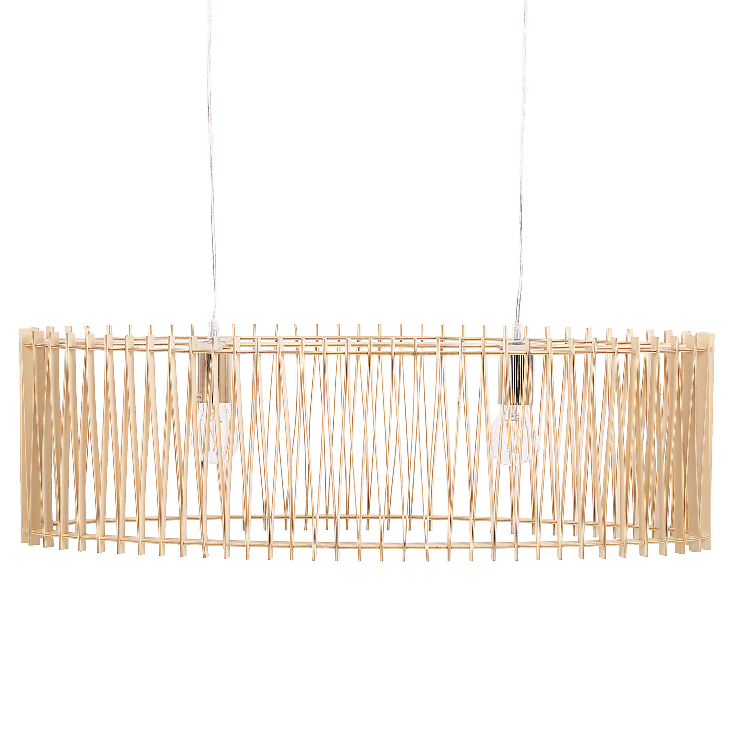 Beliani Pendant Lamp Light Wood MDF Boho Design Pendant Light