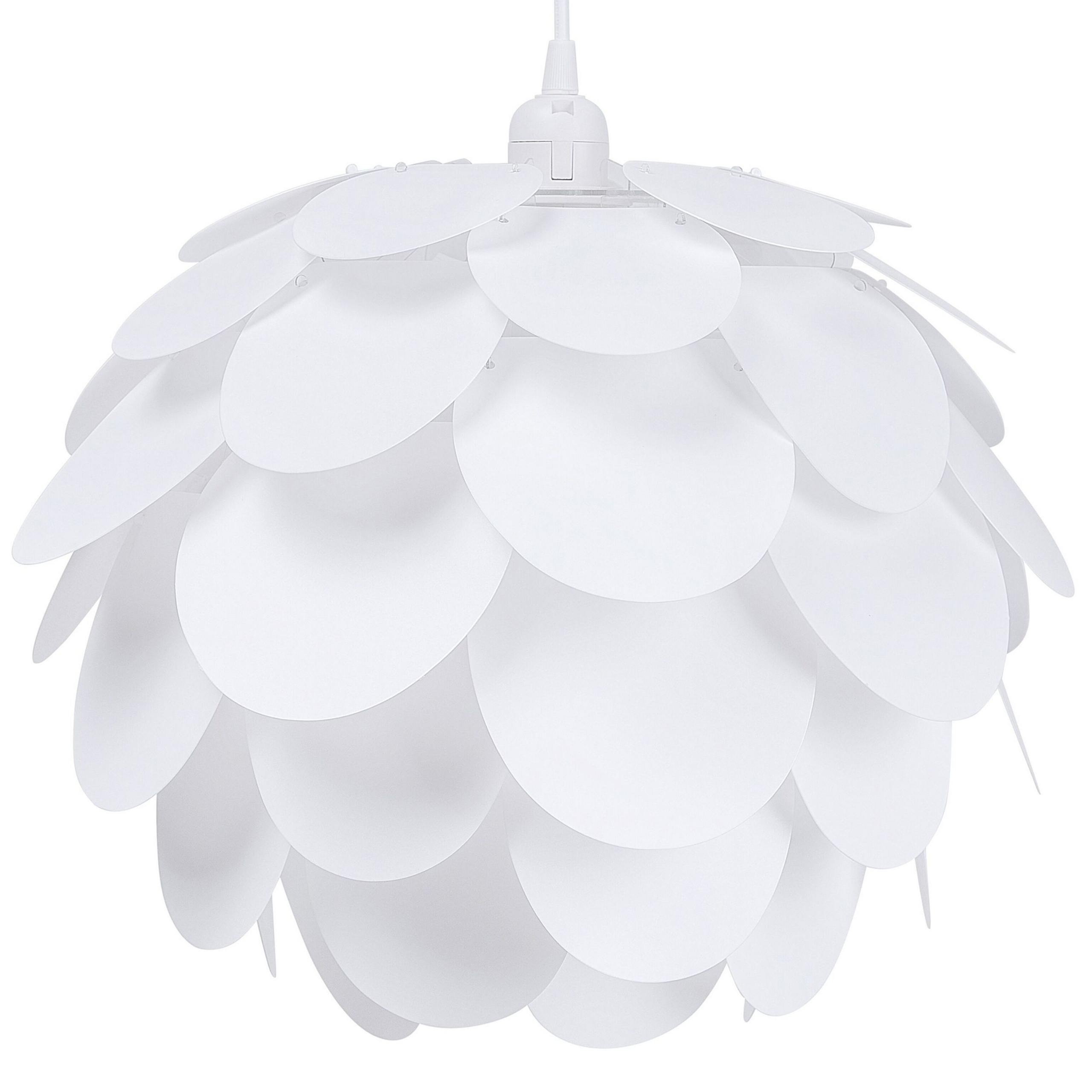 Beliani Pendant Light White Petals Pine Cone Hanging Lamp