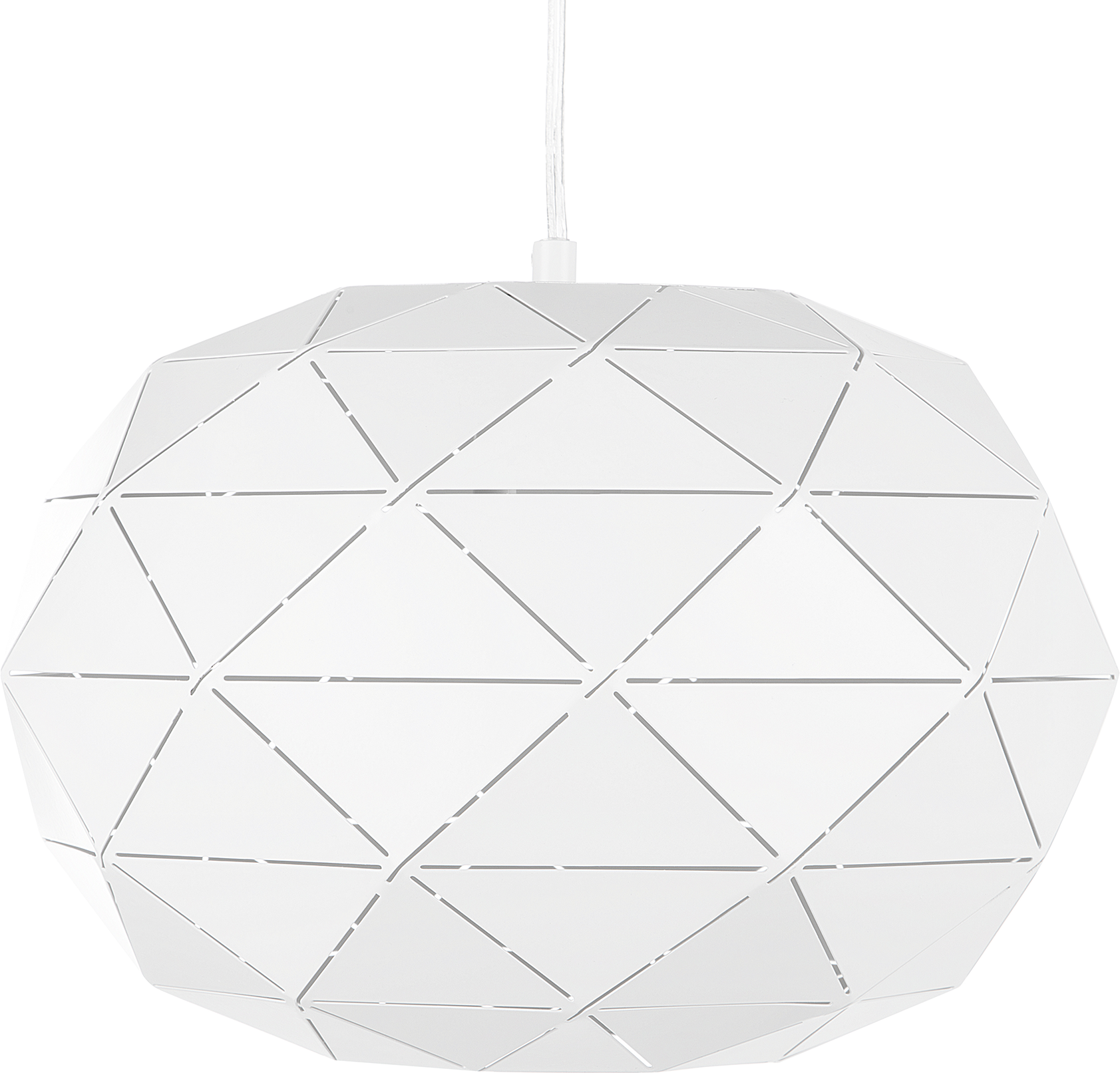 Beliani Pendant Lamp White Metal Elements Globe Shape 1-Light Modern