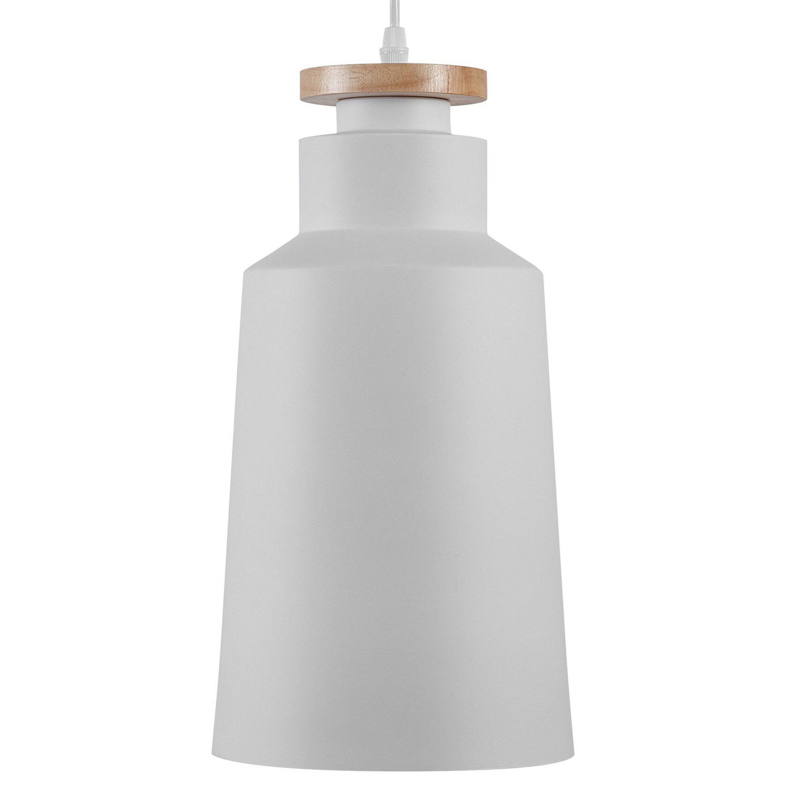 Beliani Hanging Light Pendant Lamp White Shade Geometric Modern Minimalist Design