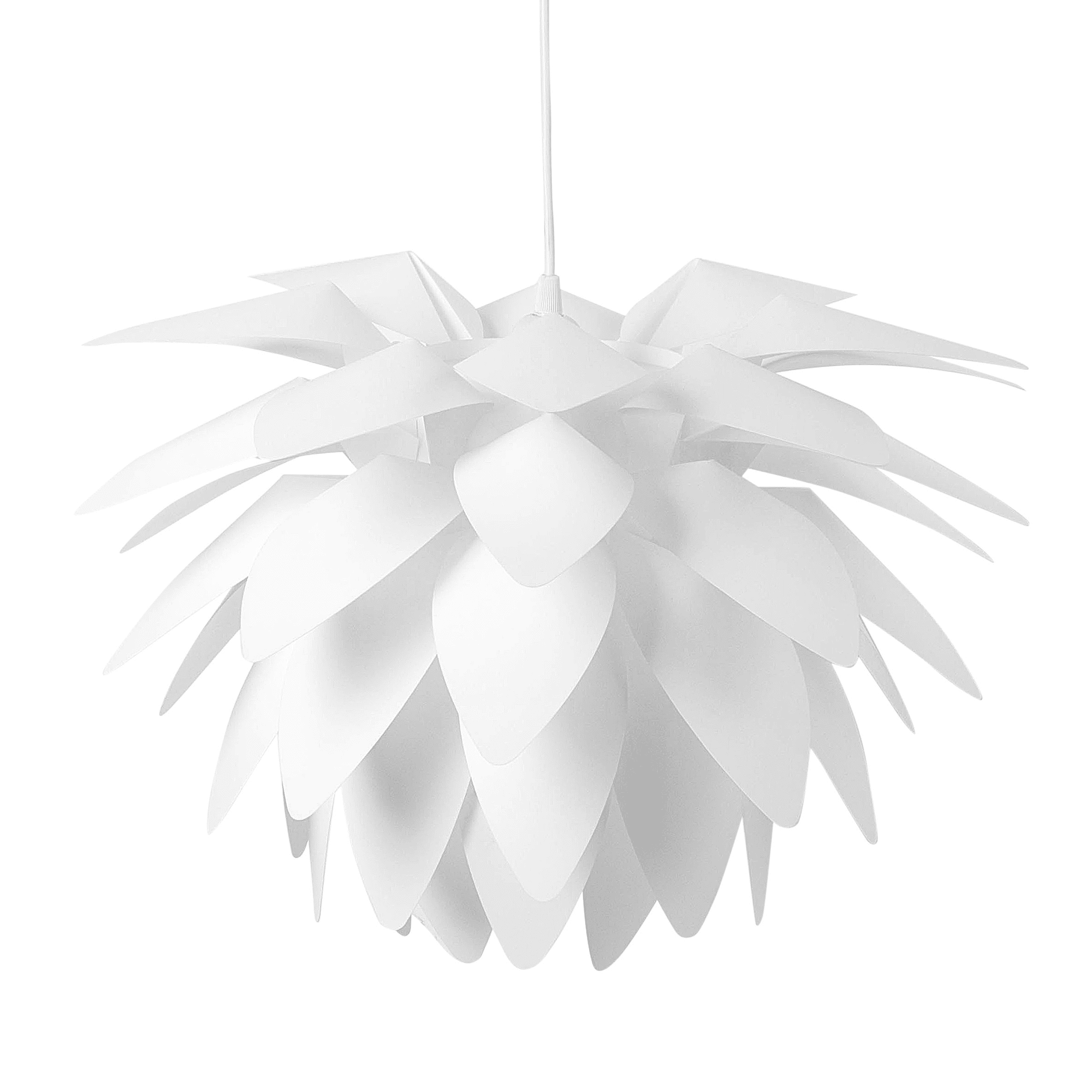 Beliani Ceiling Lamp White 162 cm Pendant Plastic Petals Flower Shade Modern