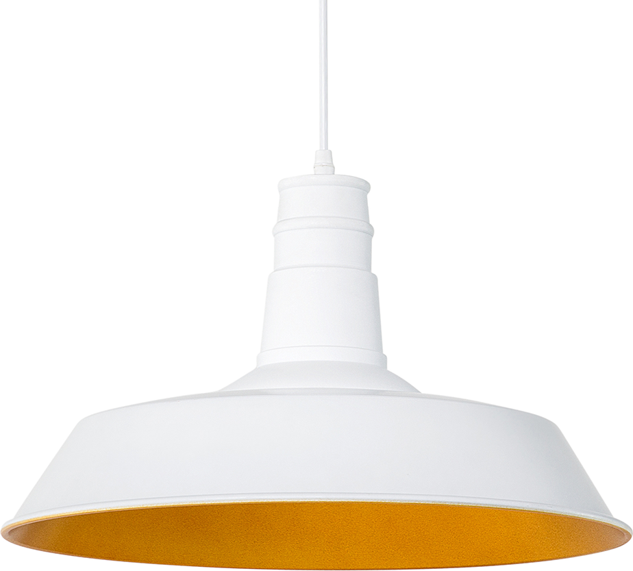 Beliani 1 Light White Ceiling Pendant Lamp Round Shade Aluminium Modern Kitchen Living Room