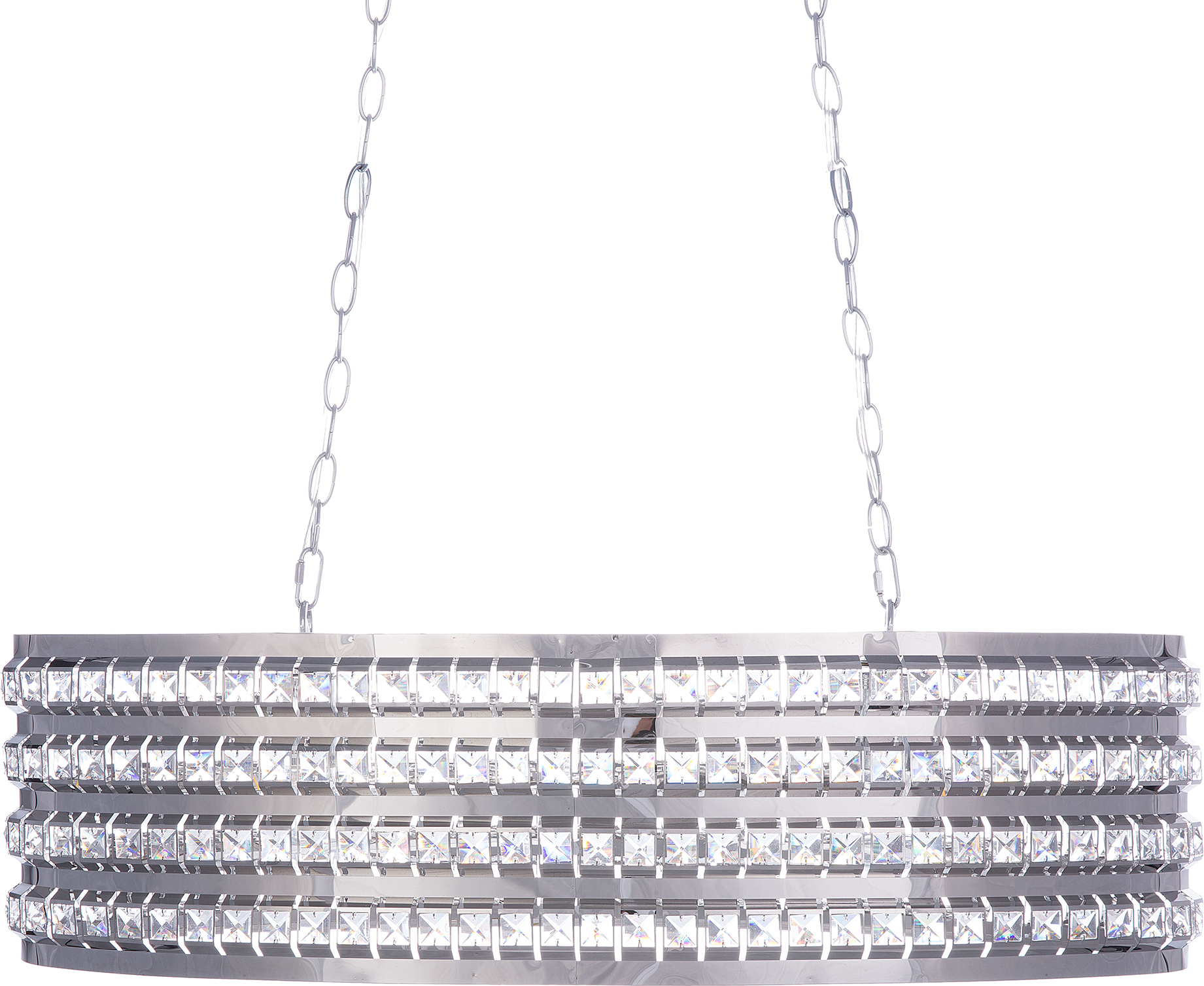 Beliani Ceiling Lamp Silver Crystal 108 cm Double Light Glam