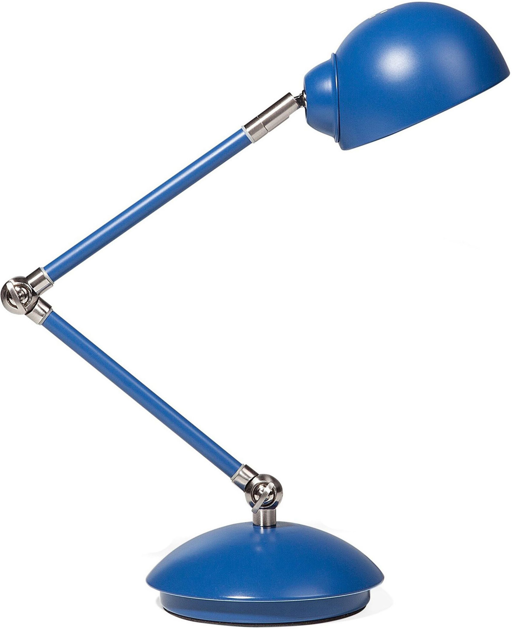 Beliani Table Desk Lamp Desk Blue Metal Adjustable Swing Arm Work Light