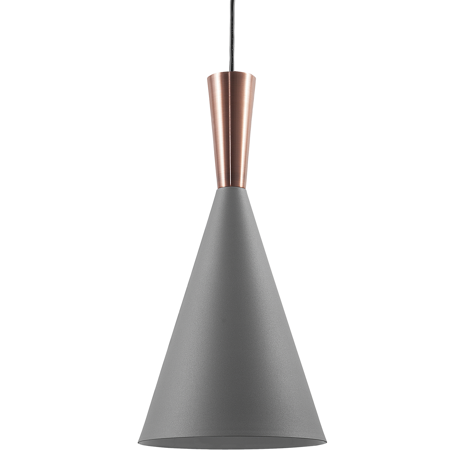 Beliani Hanging Light Pendant Lamp Grey Shade Geometric Cone Modern Minimalist Design