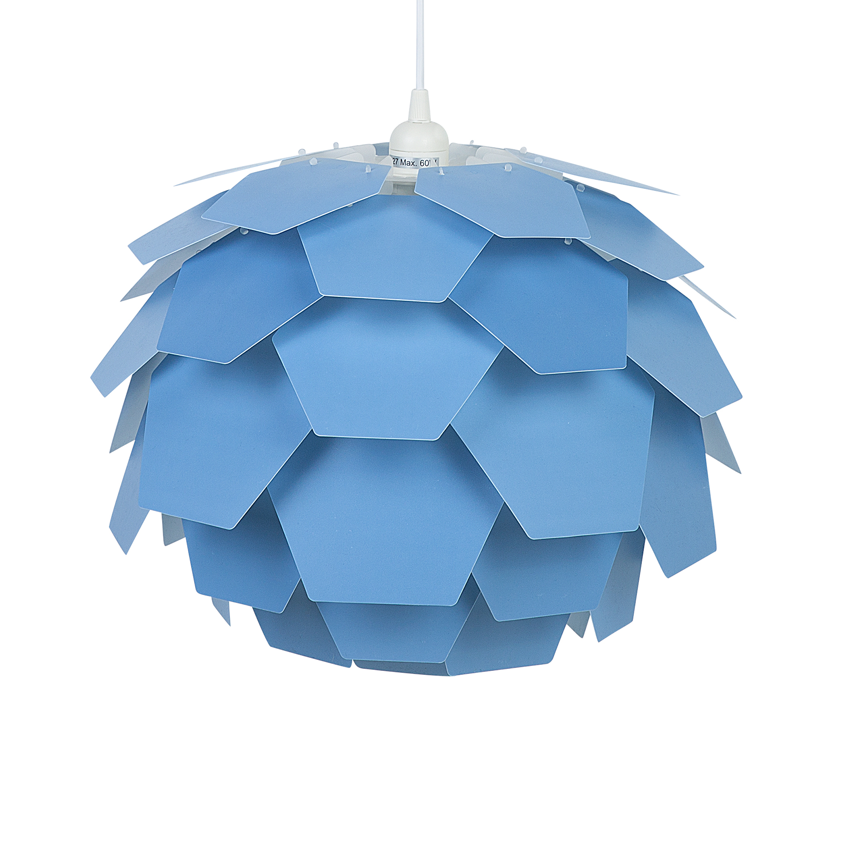 Beliani Pendant Lamp Blue Plastic Pine Cone Shade Hanging Lamp