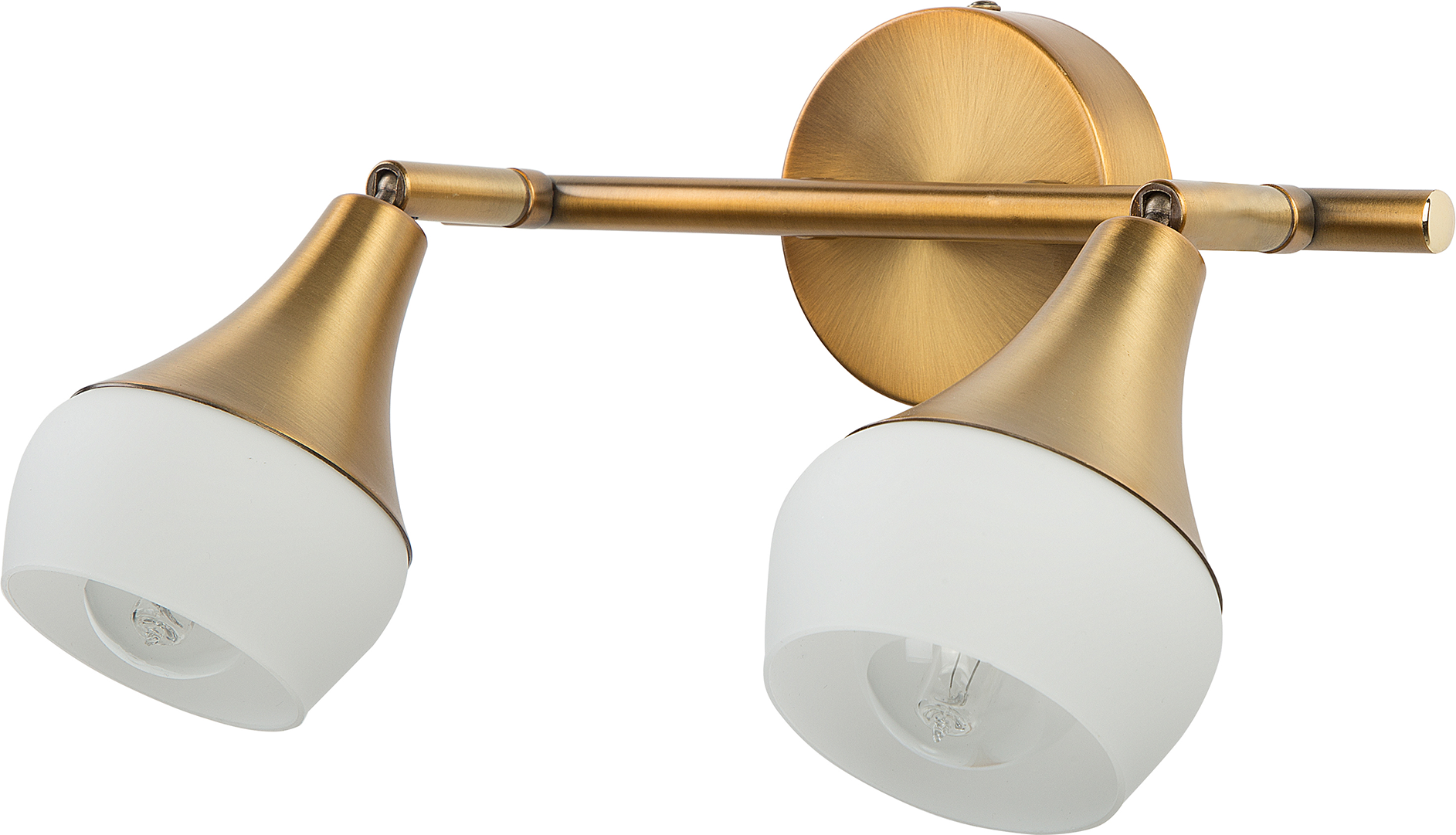 Beliani Wall Lamp 2 Light Gold Metal Sconce Industrial