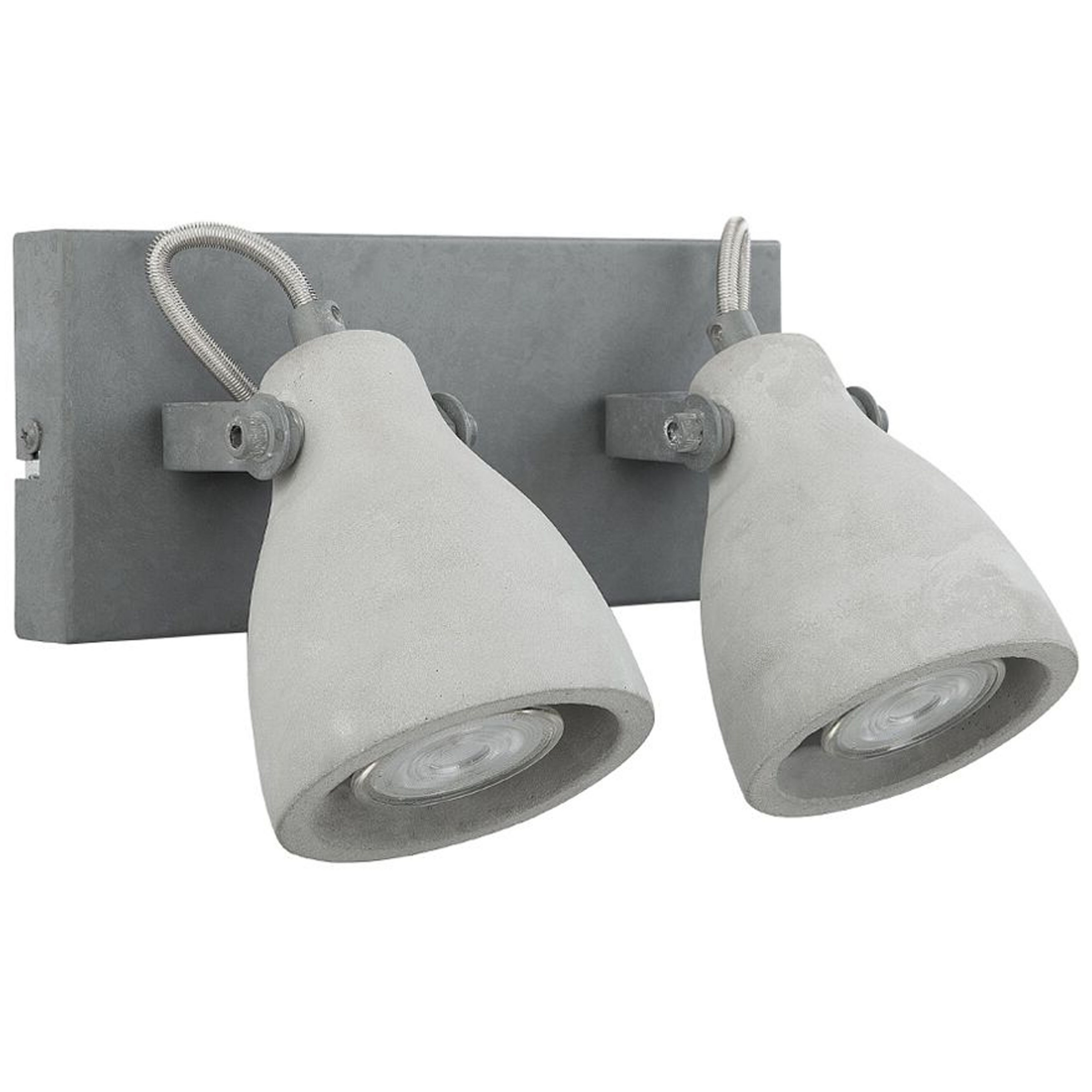 Beliani Wall Lamp 2 Lights Grey Sconce Concrete Industrial