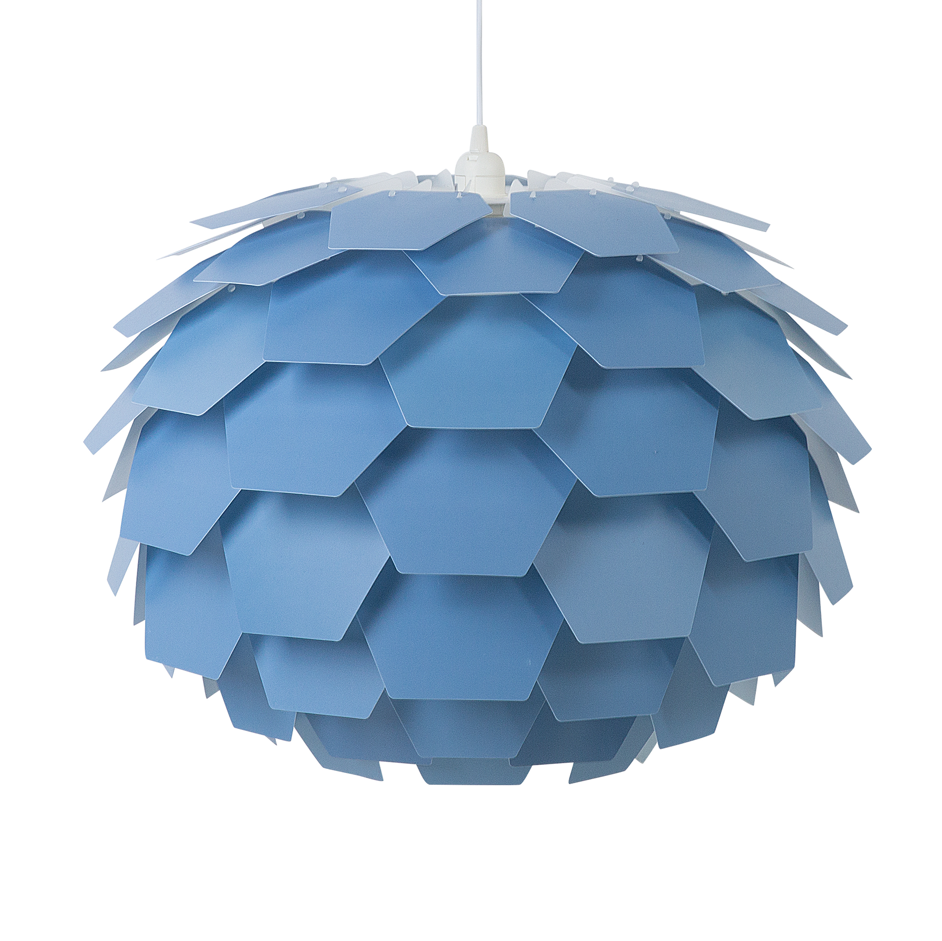 Beliani Pendant Lamp Blue Plastic Pine Cone Globe Shade Hanging Lamp