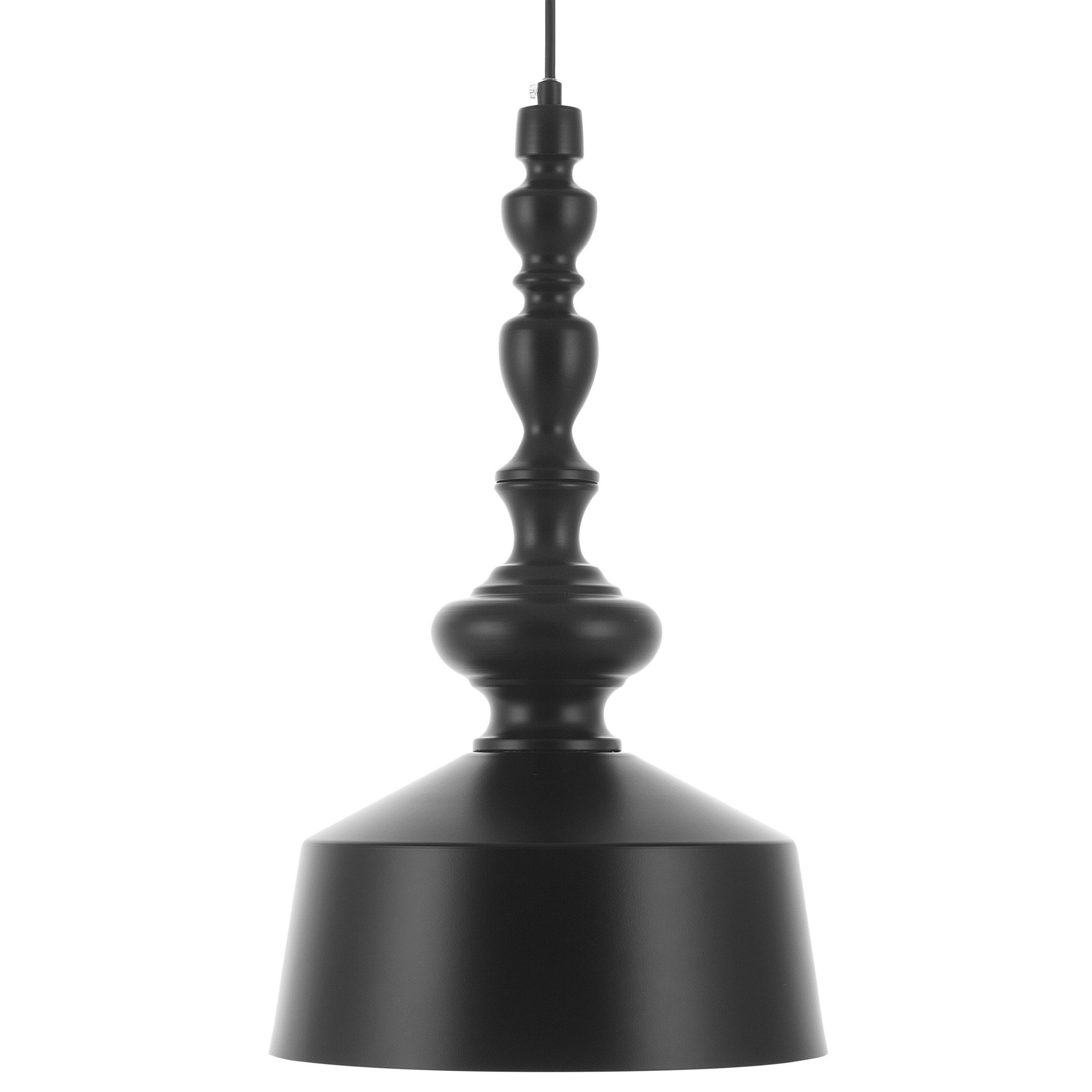 Beliani Pendant Lamp Black Metal Modern Ceiling Light