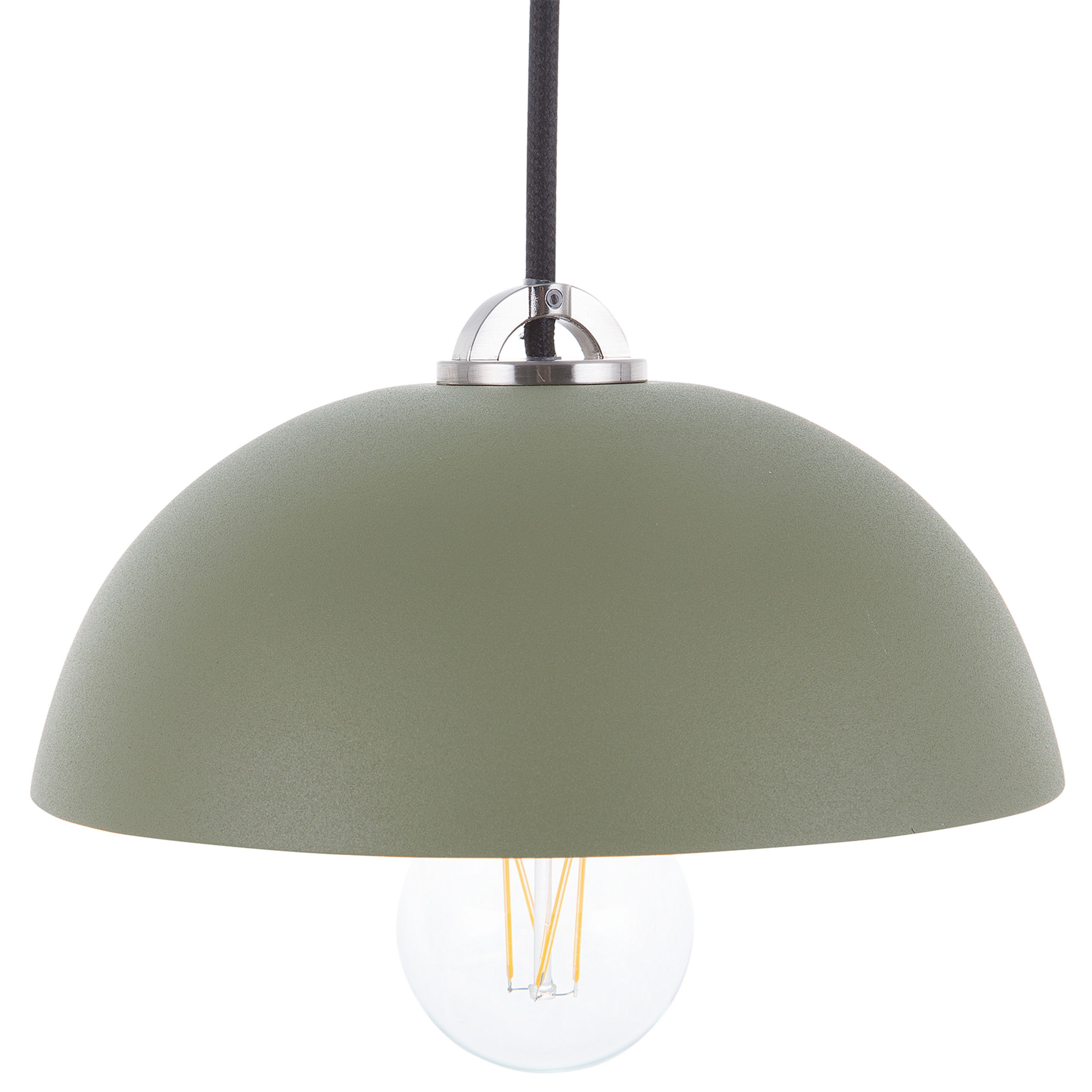 Beliani Ceiling Lamp Matte Green Metal 143 cm Pendant Modern