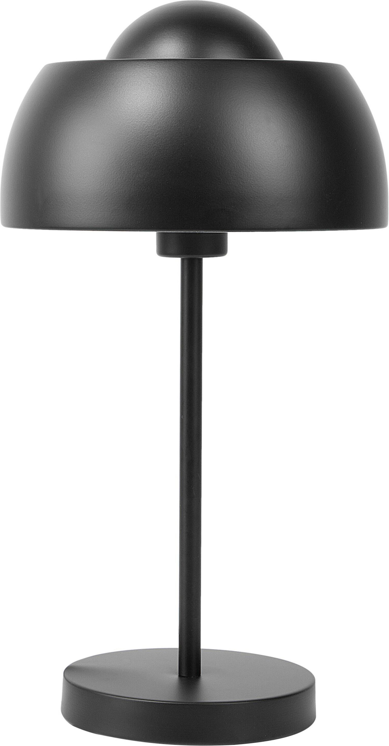 Beliani Table Lamp Bedside Light Black Metal Round Base Dome Shade Industrial