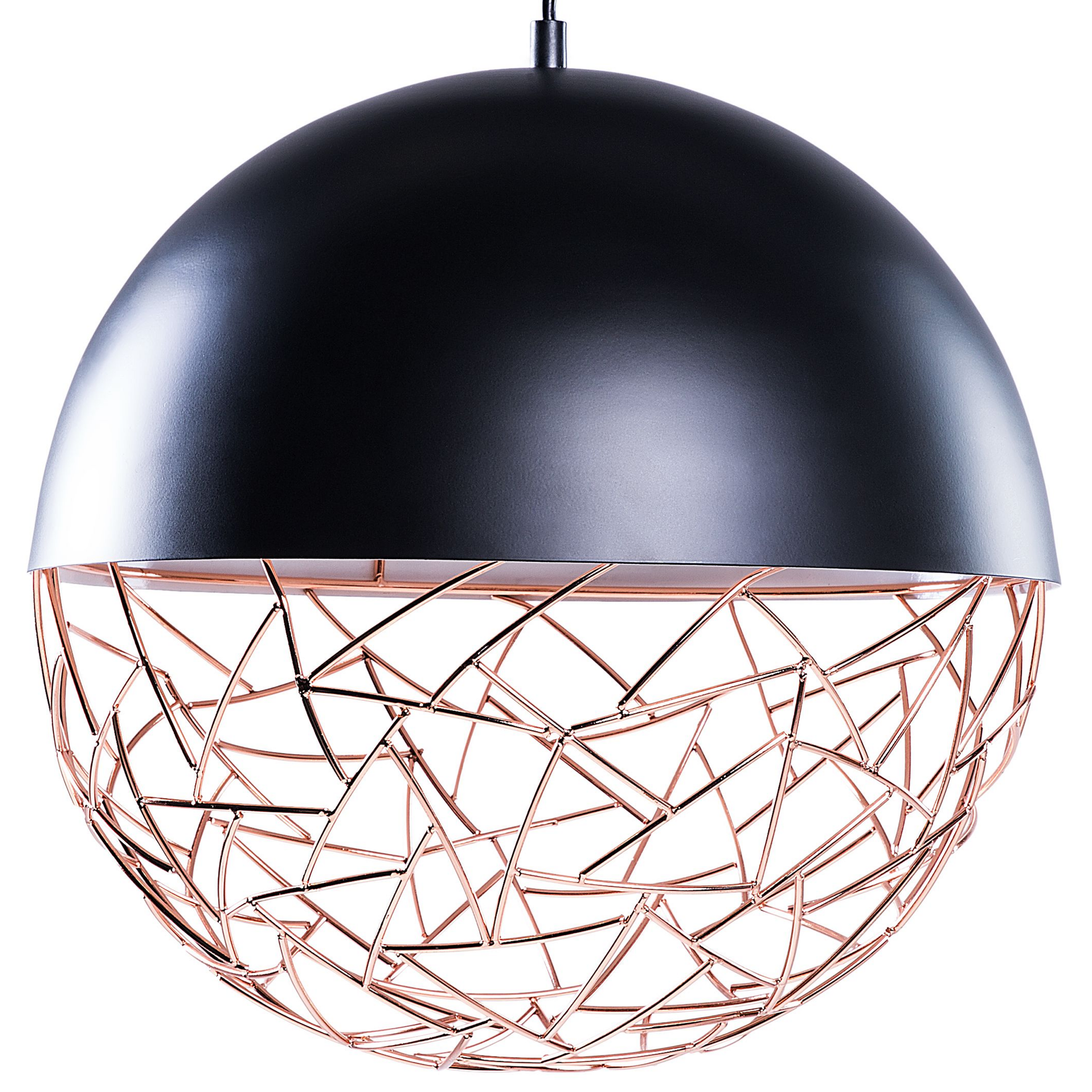 Beliani 1-Light Globe Pendant Light Black Lamp Framework Modern