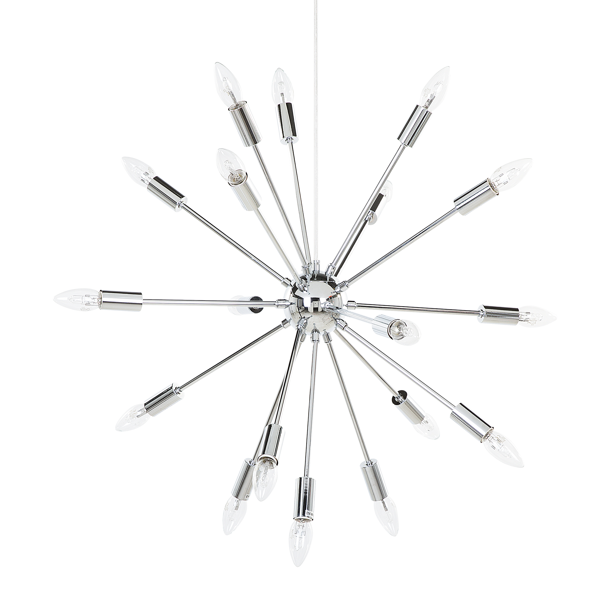 Beliani Pendant Lamp 18 Light Silver Metal Sputnik Glam