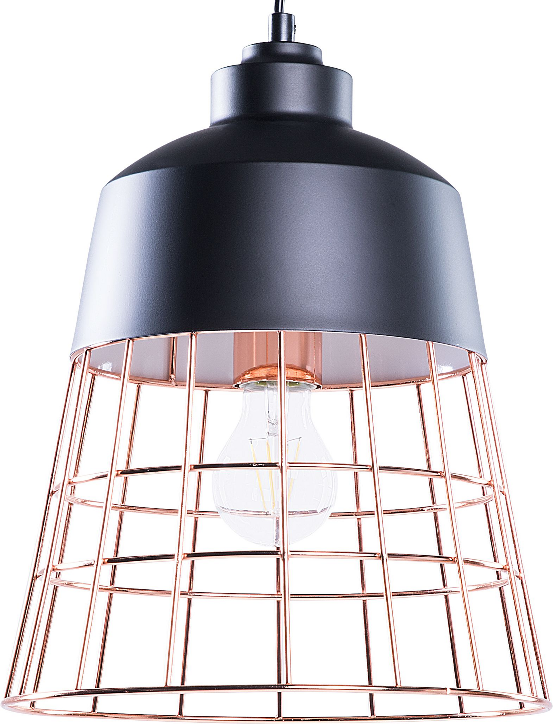 Beliani 1-Light Pendant Ceiling Lamp Black Industrial