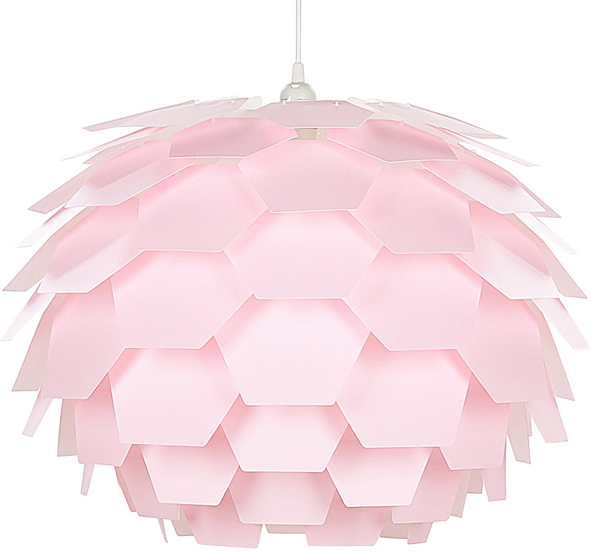 Beliani Pendant Lamp Pink Plastic Pine Cone Globe Shade Hanging Lamp