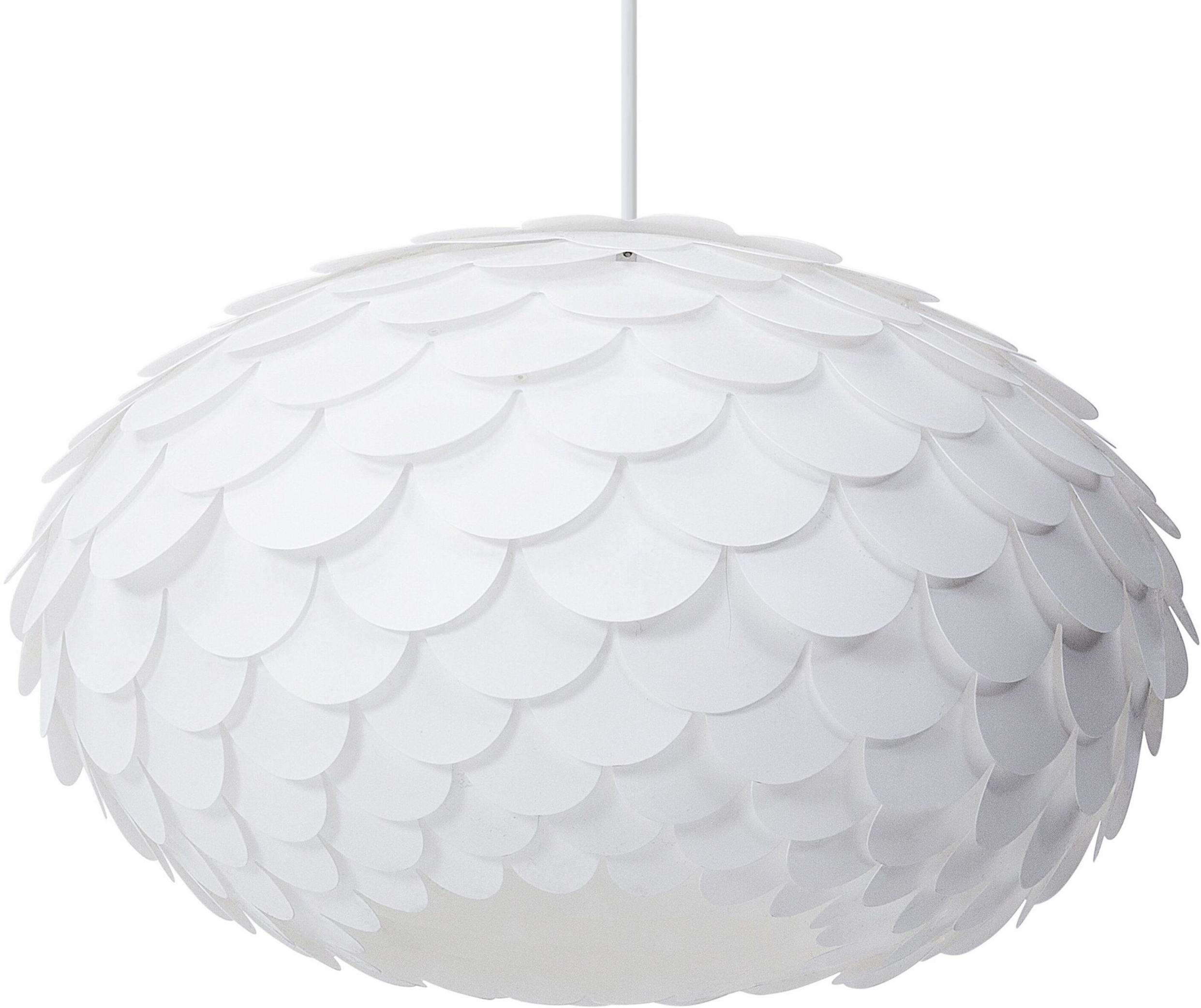 Beliani Pendant Lamp White Plastic Pine Cone Shade Hanging Ceiling Lamp