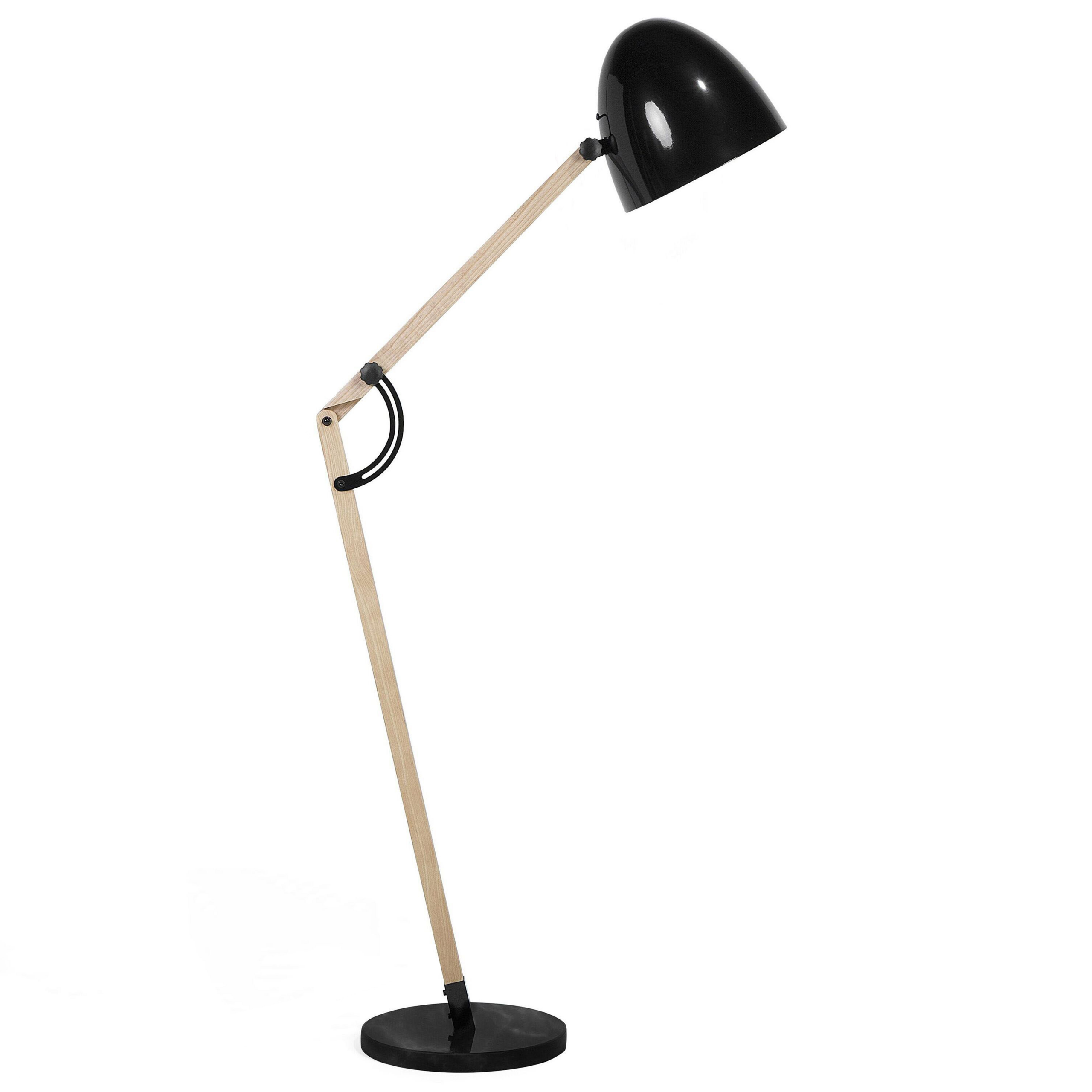 Beliani Floor Lamp Black Colour Metal 175 cm Adjustable Industrial
