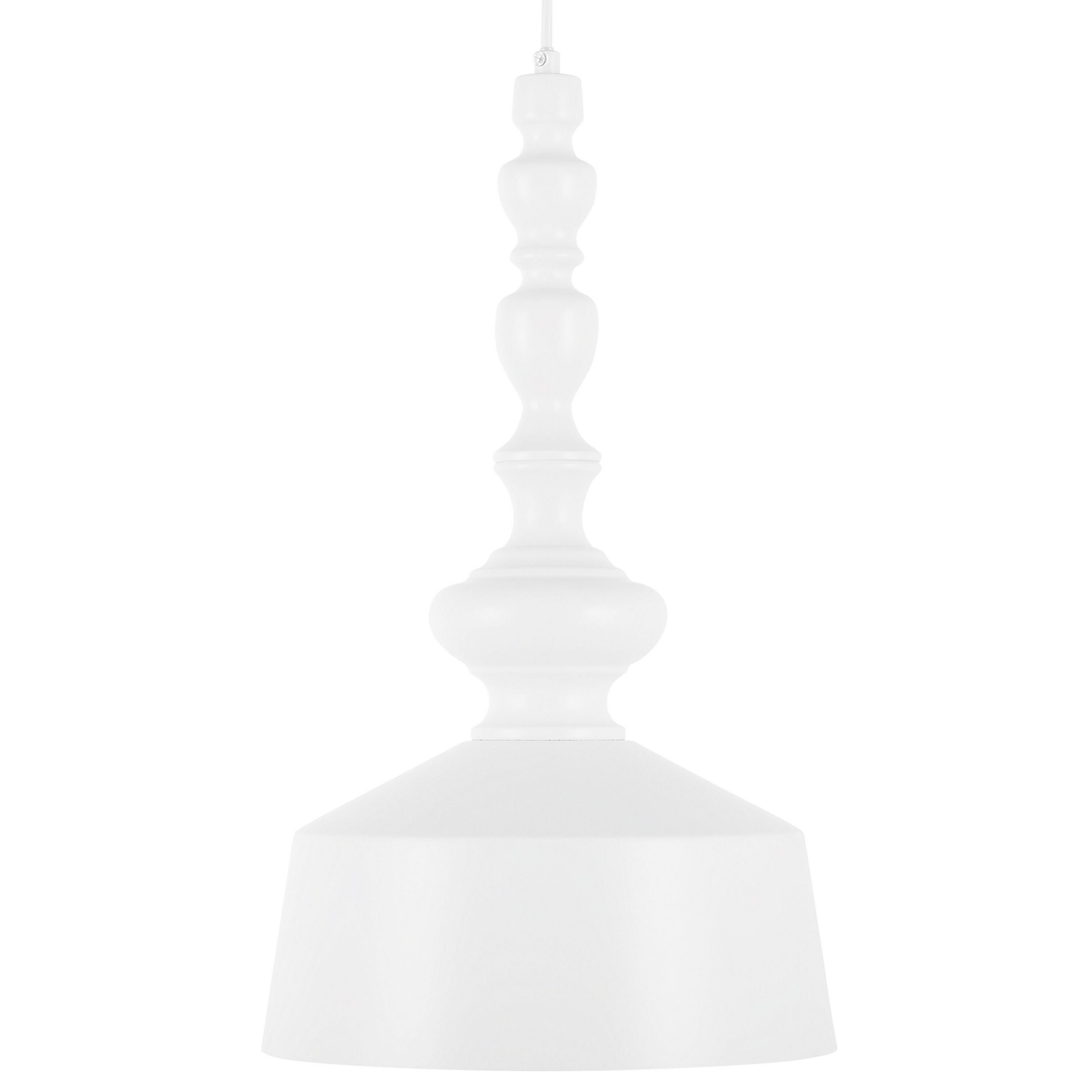 Beliani Pendant Lamp White Metal Modern Ceiling Light