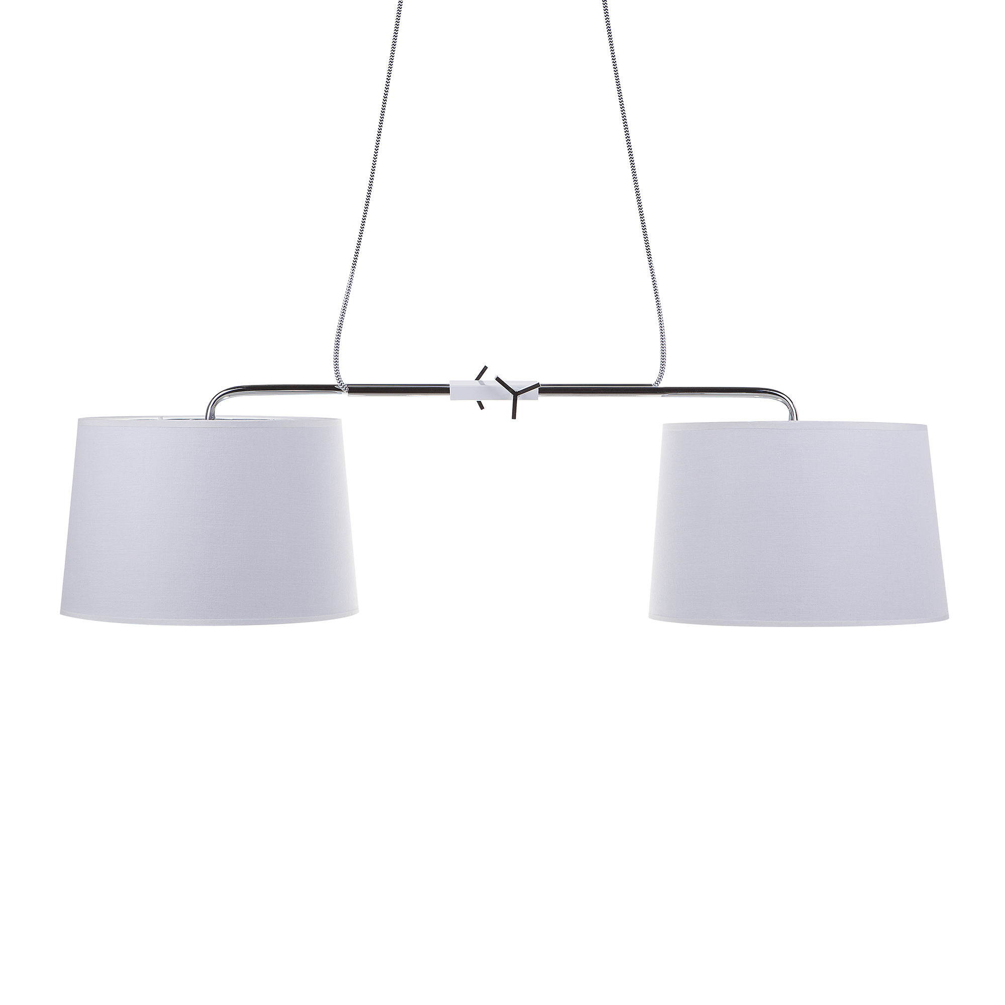 Beliani 2-Lights Pendant Hanging White with Metal Base