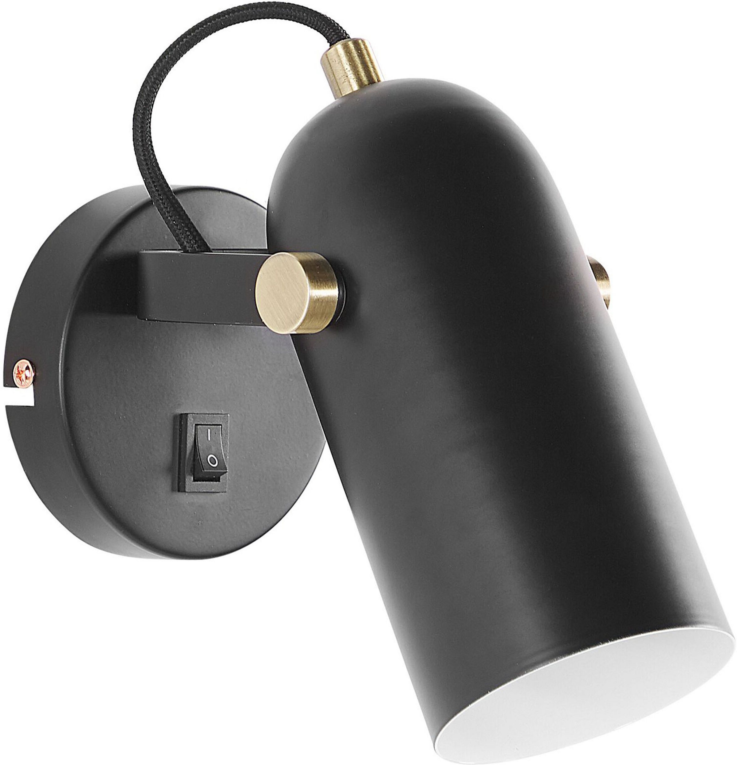 Beliani Wall Lamp Black Metal 17 cm Spotlight Shade Adjustable Industrial Home Office