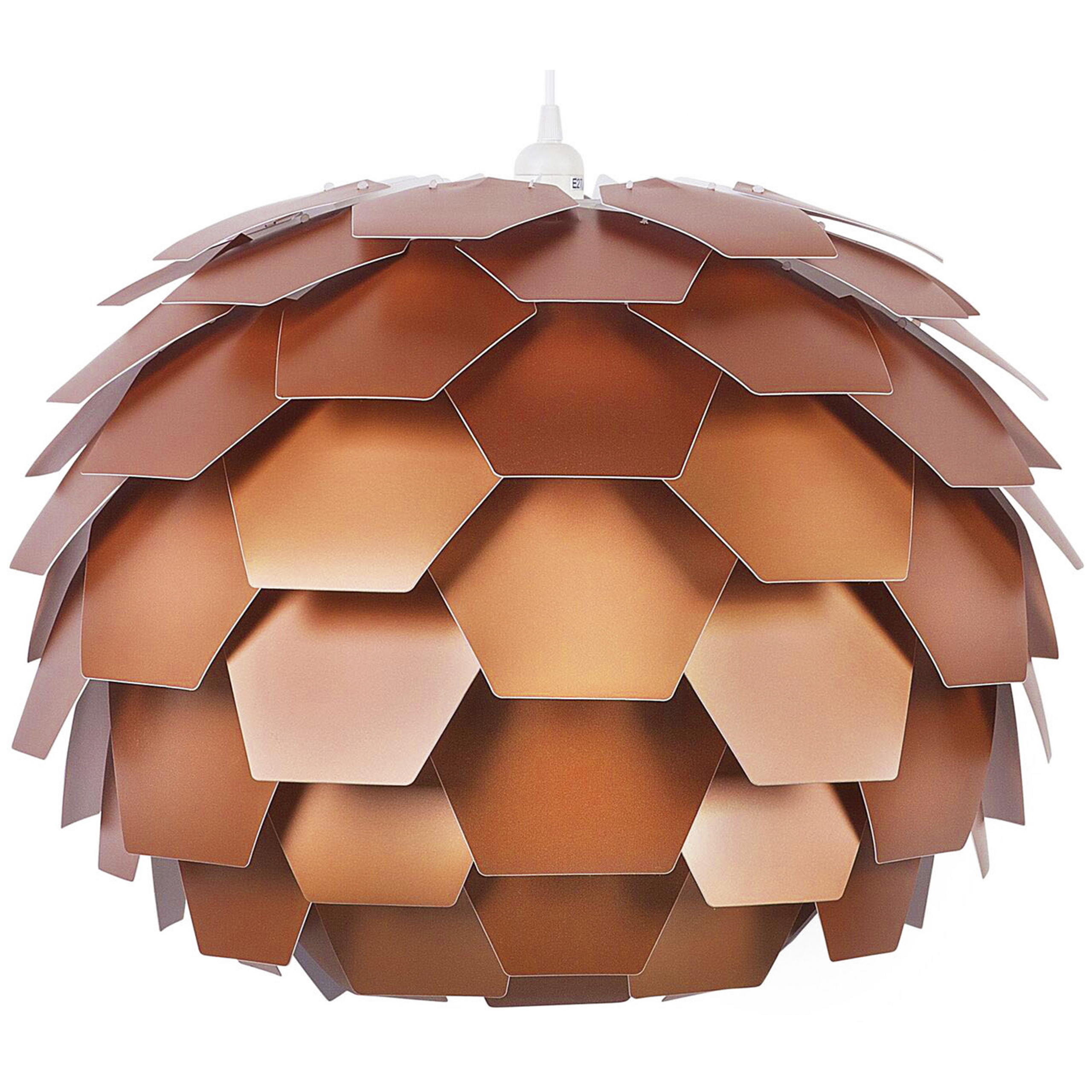 Beliani Pendant Lamp Copper Plastic Pine Cone Globe Shade Hanging Lamp