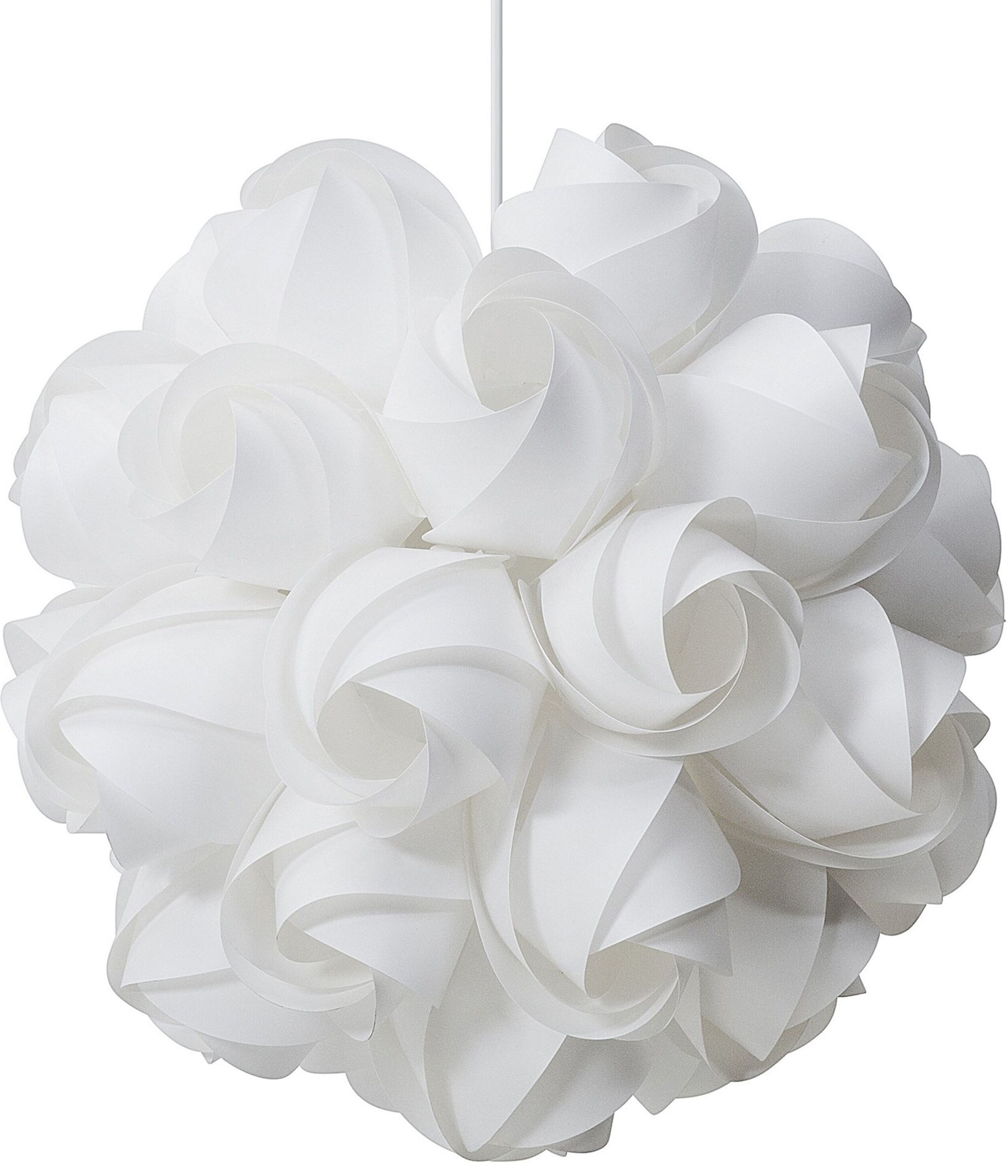 Beliani Pendant Lamp White Plastic Flower Rose Bloom Shade Ceiling Light