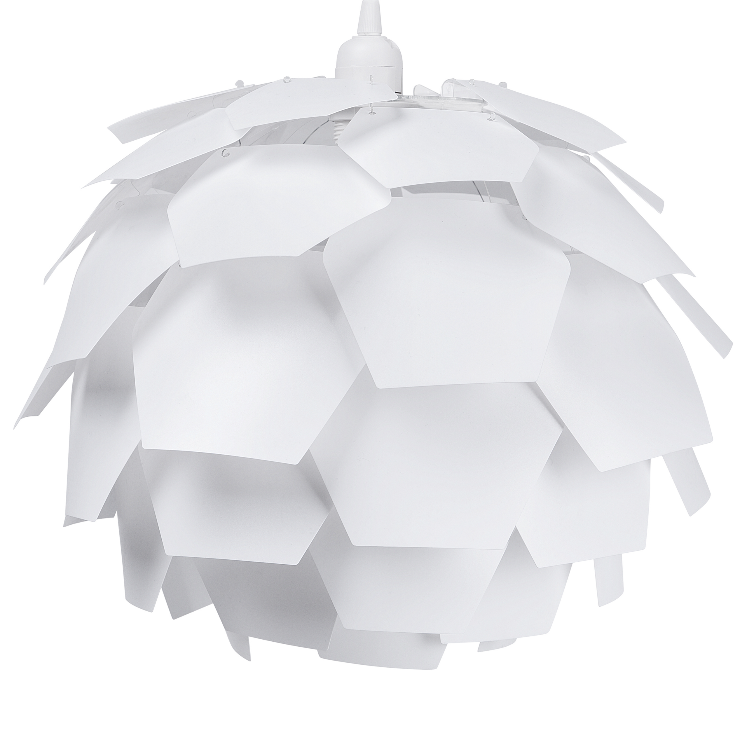 Beliani Pendant Lamp White Plastic Pine Cone Globe Shade Hanging Lamp