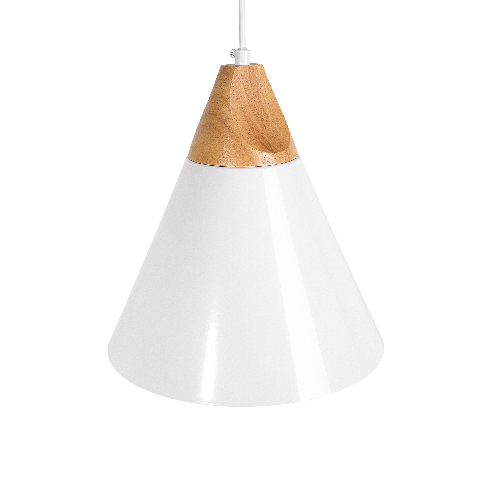 Beliani 1-Light Pendant Lamp Light White Cone Shade Modern